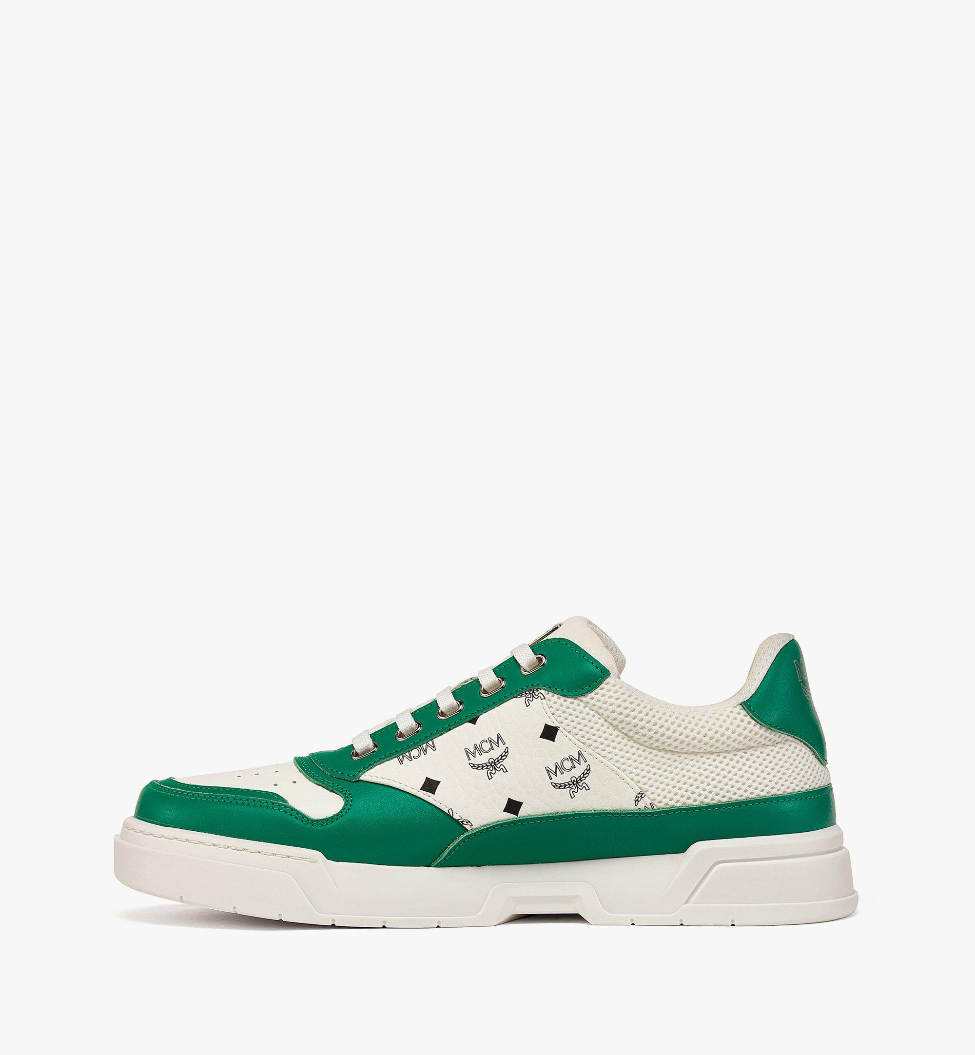 43 IT / M Skyward Low-Top Sneakers in Visetos Green | MCM ®JP