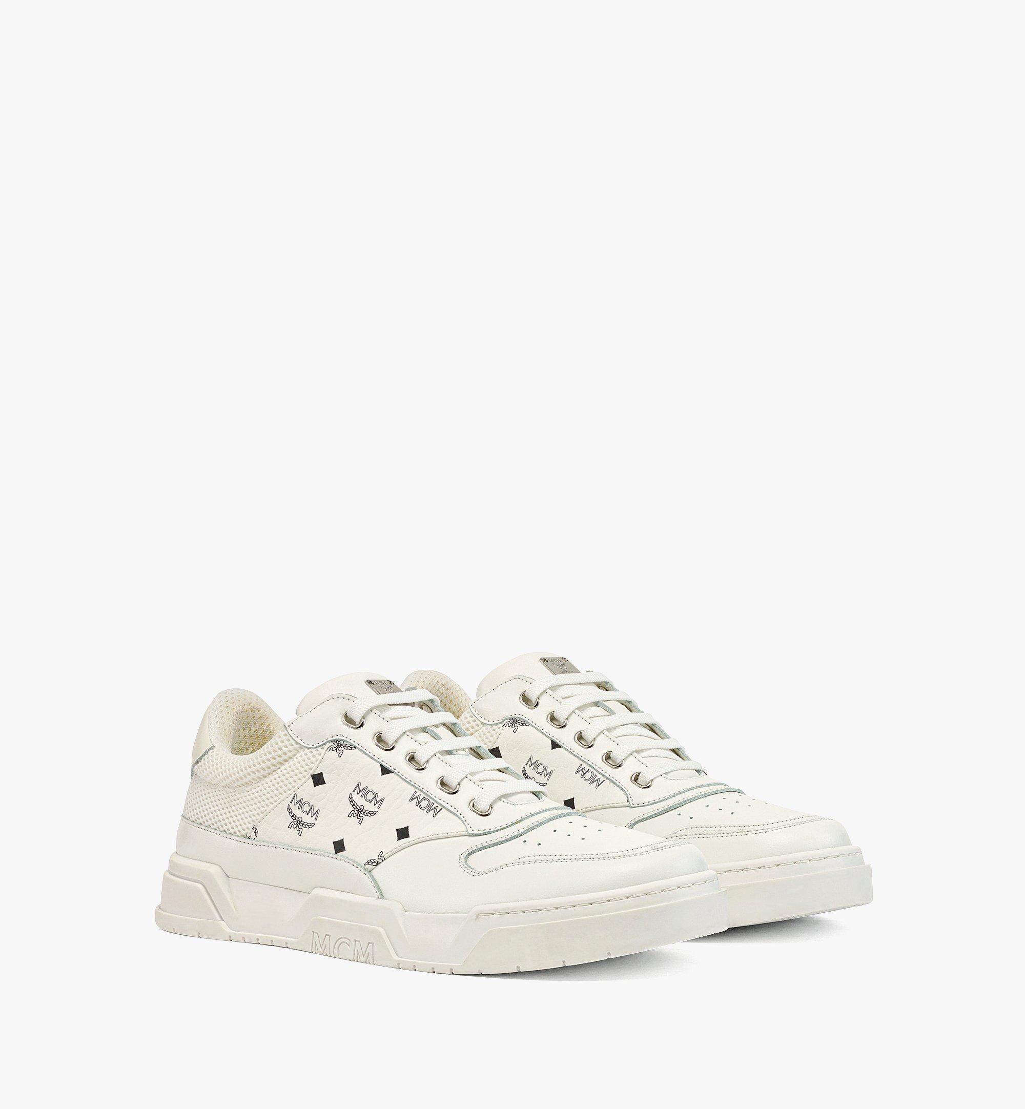 44 IT / M Skyward Low-Top Sneakers in Visetos White | MCM ®US
