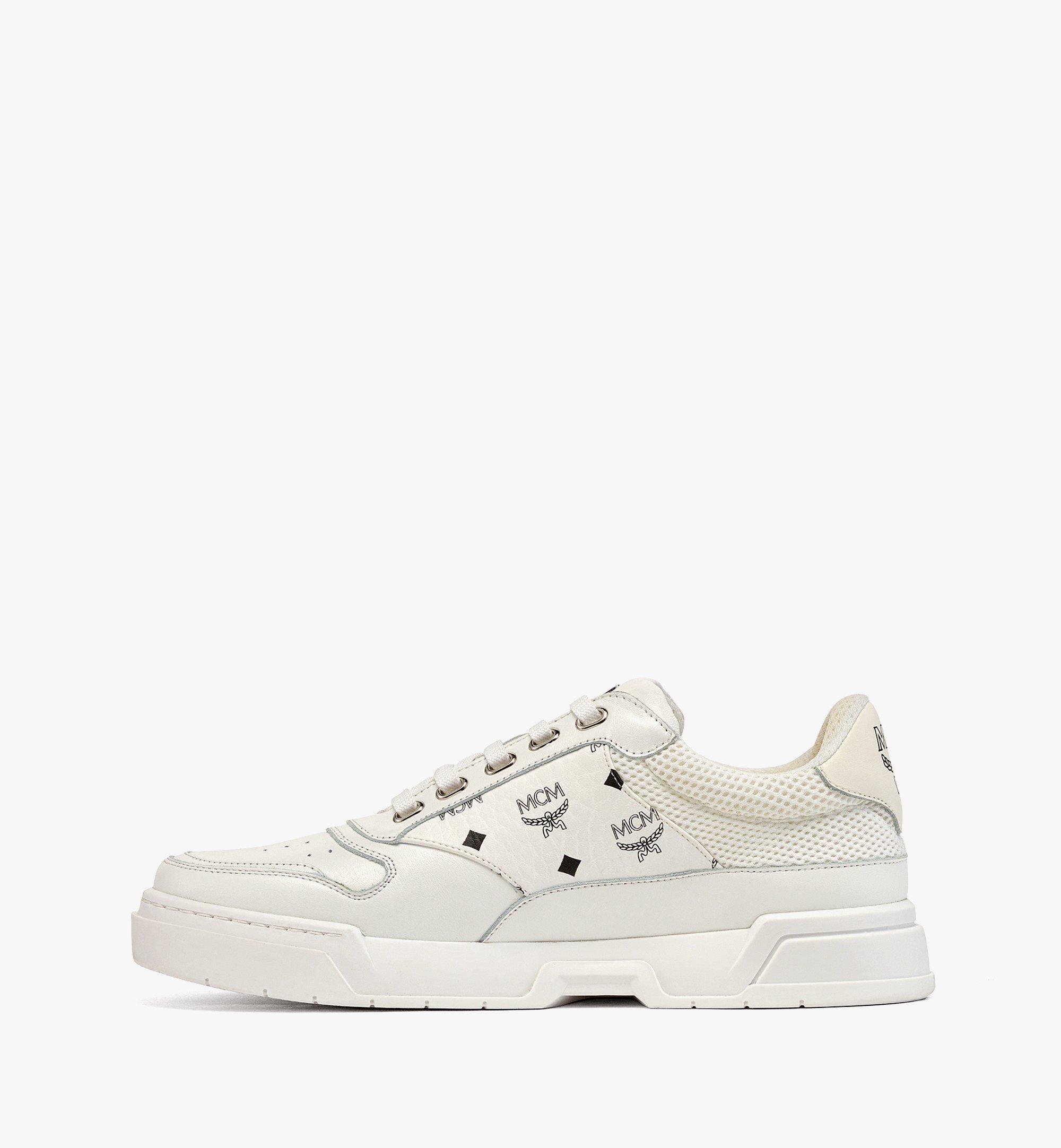 44 IT / M Skyward Low-Top Sneakers in Visetos White | MCM ®US