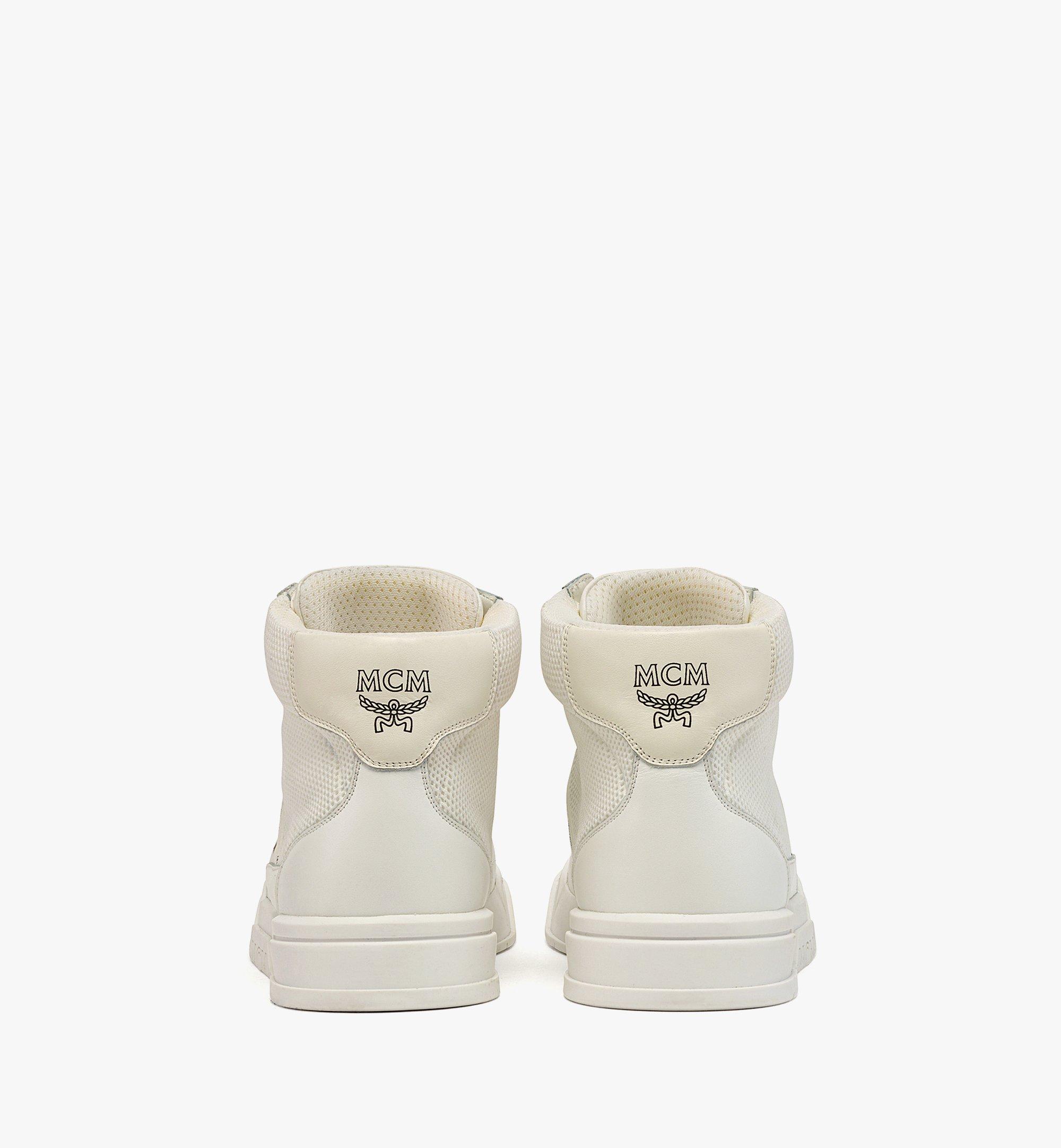 MCM Skyward High-Top Sneakers in Visetos White MEXDASW02WT041 Alternate View 2