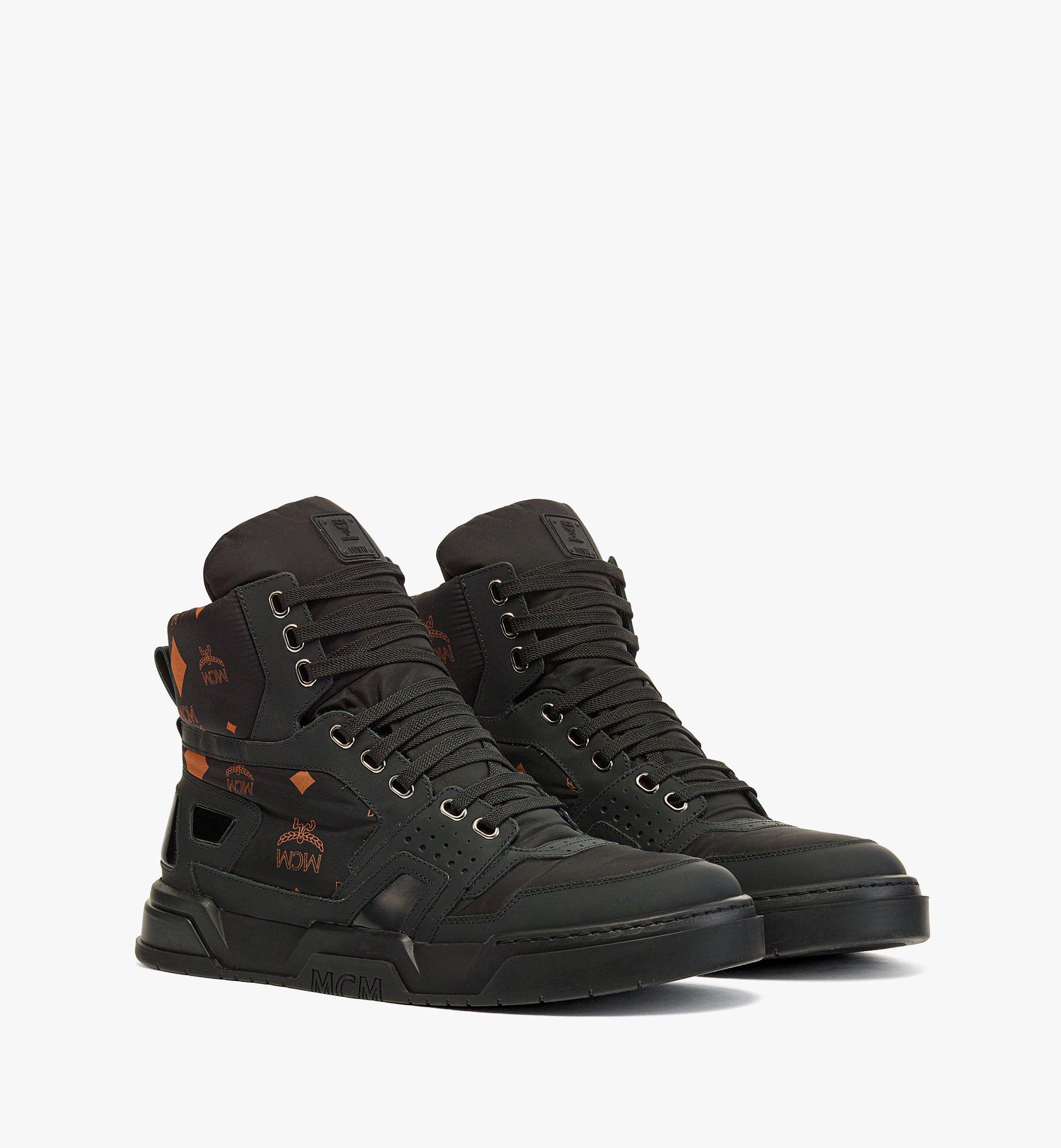 41 IT Skyward Hi Sneaker Boot in Monogram Nylon Black | MCM ®JP