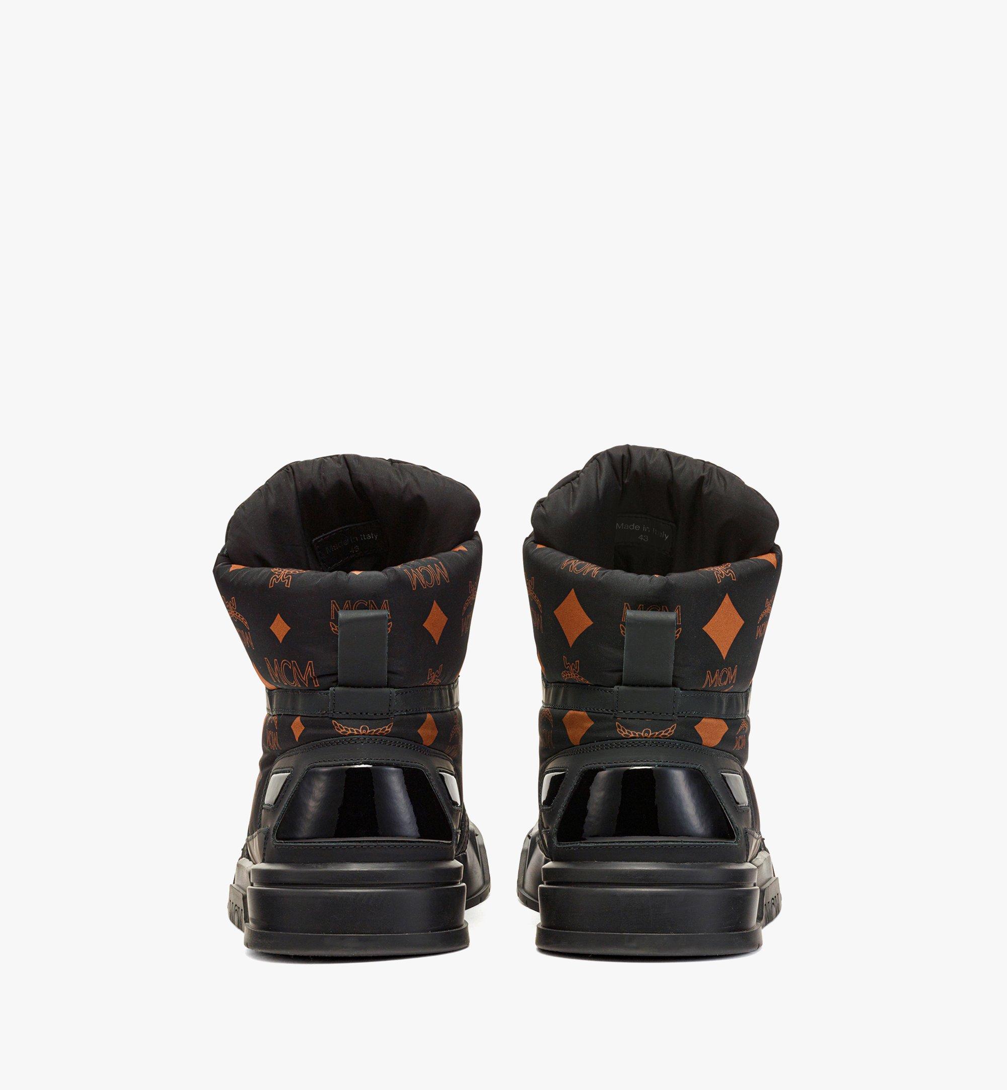 MCM Skyward ハイトップ スニーカー ブーツ - モノグラムナイロン Black MEXDASW04BK044 ほかの角度から見る 2