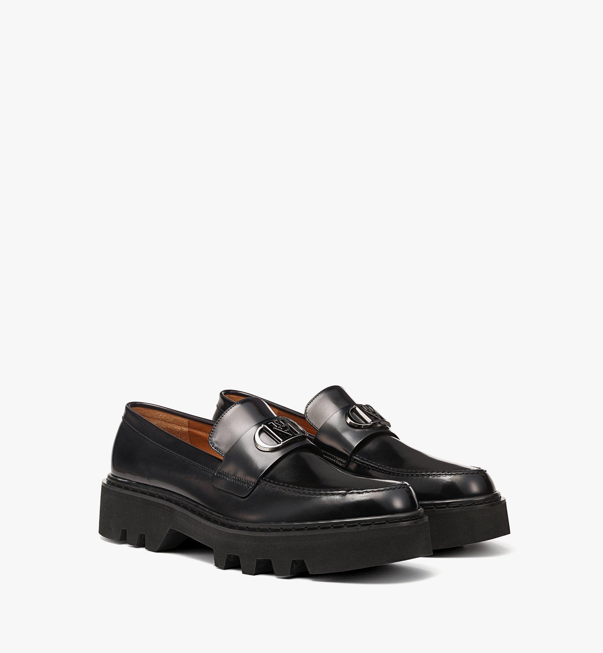 42 IT Mode Travia Loafers in Brushed Calf Leather Black | MCM ®JP 