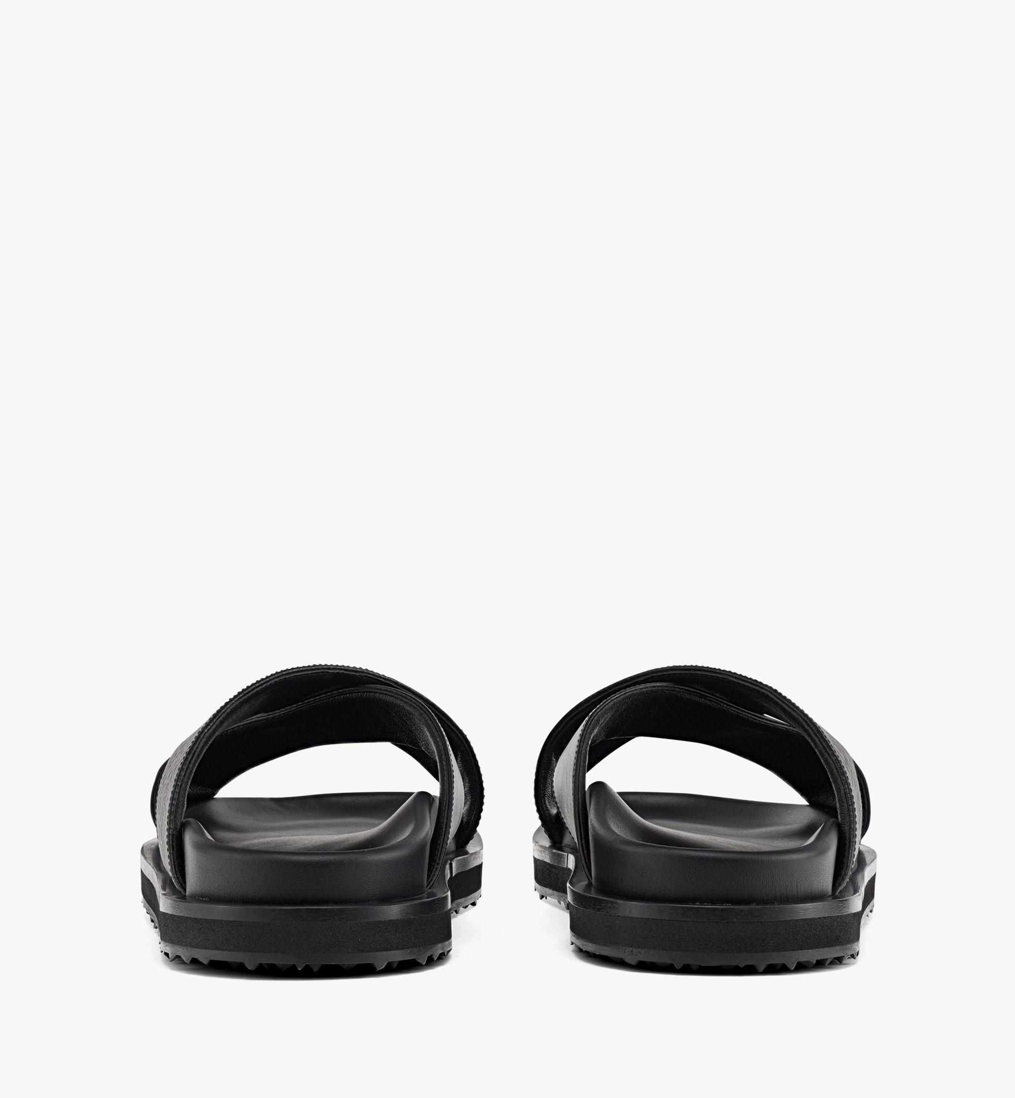MCM Men's Sandals in Visetos Leather Mix Black MEXDSMM08BK041 Alternate View 2