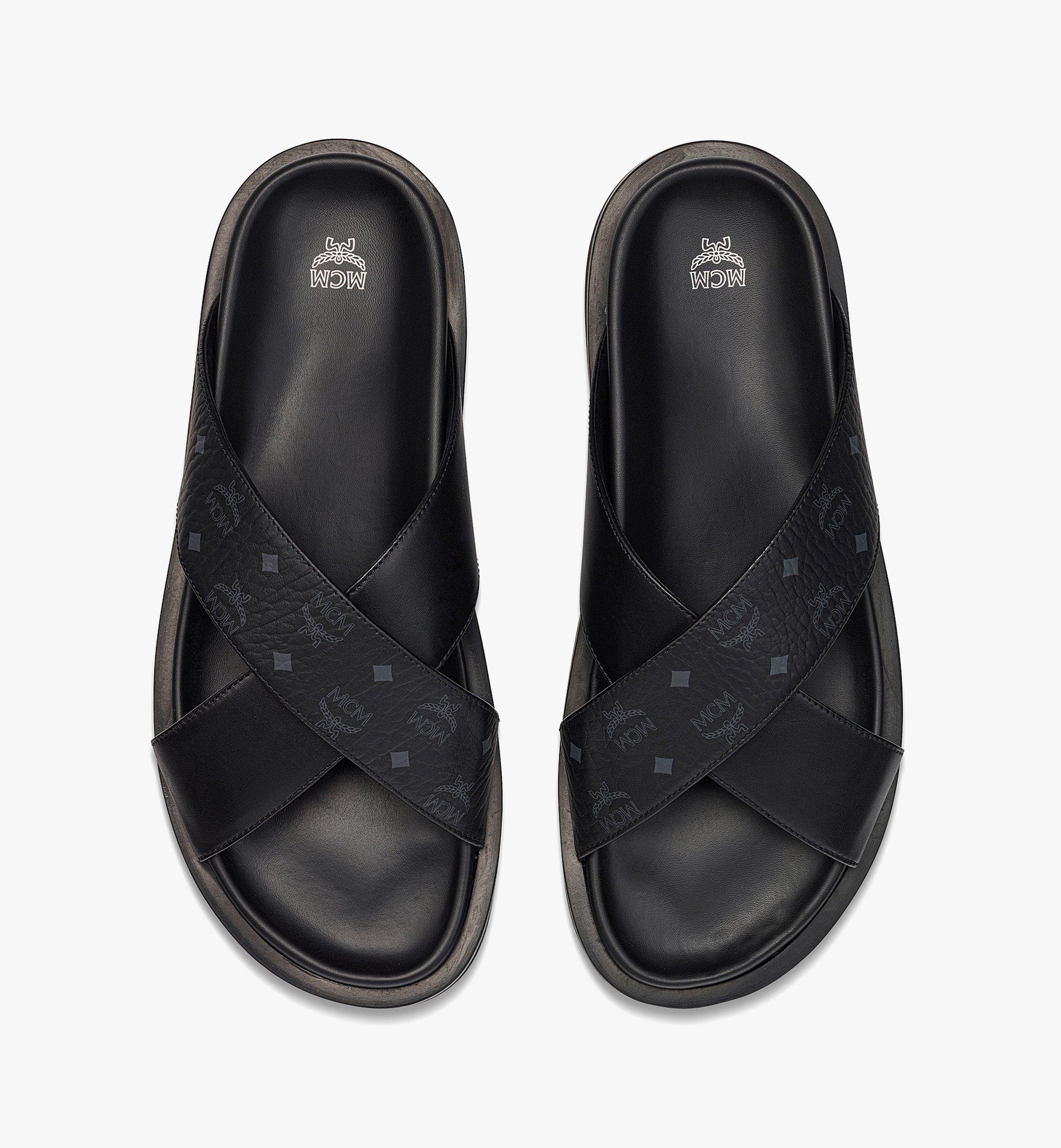 MCM サンダル - ヴィセトスｘレザー ミックス Black MEXDSMM08BK044 ほかの角度から見る 3