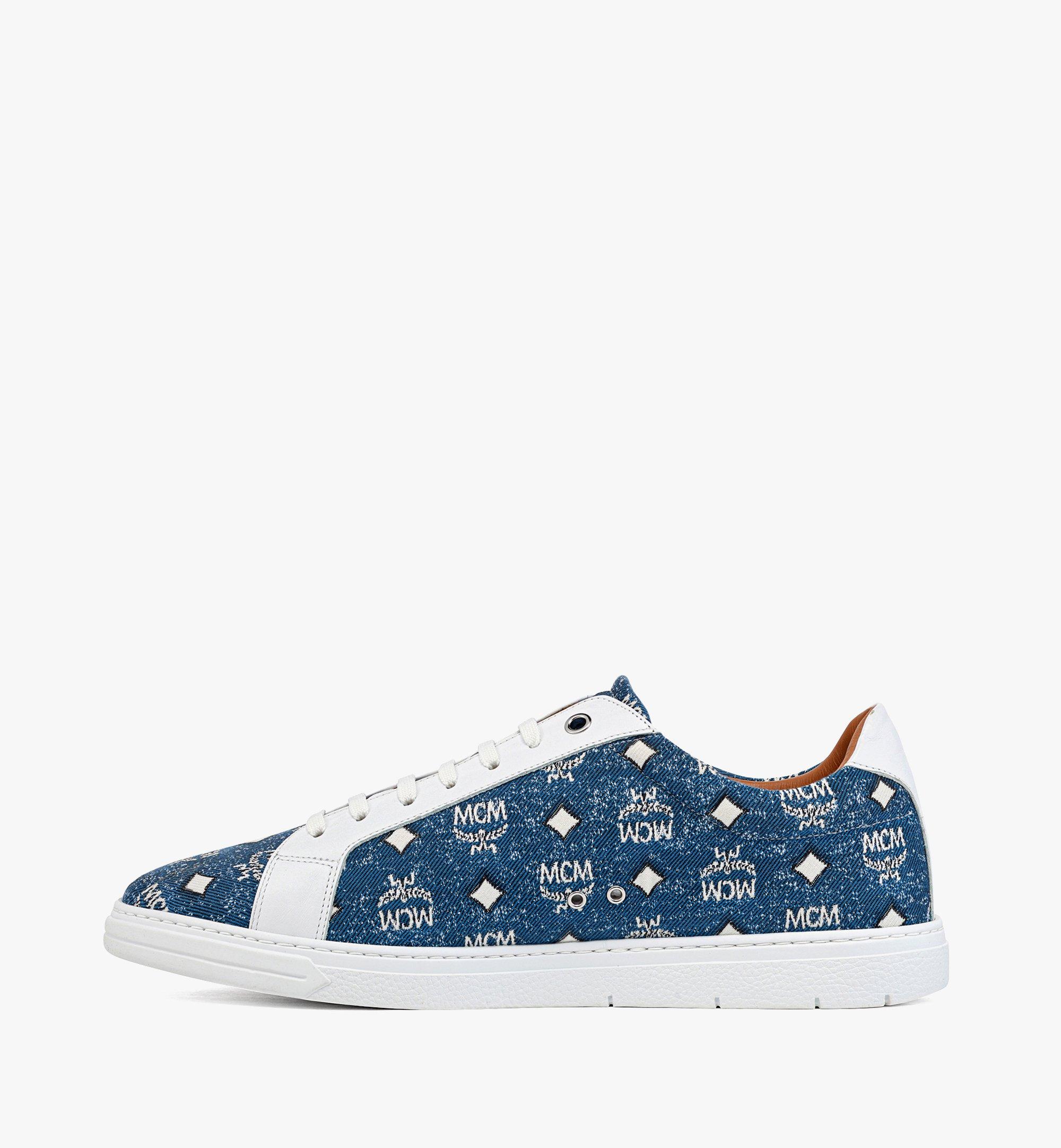 MCM Terrain Lo Sneakers in Denim Jacquard Blue MEXDSTD01LE046 Alternate View 1