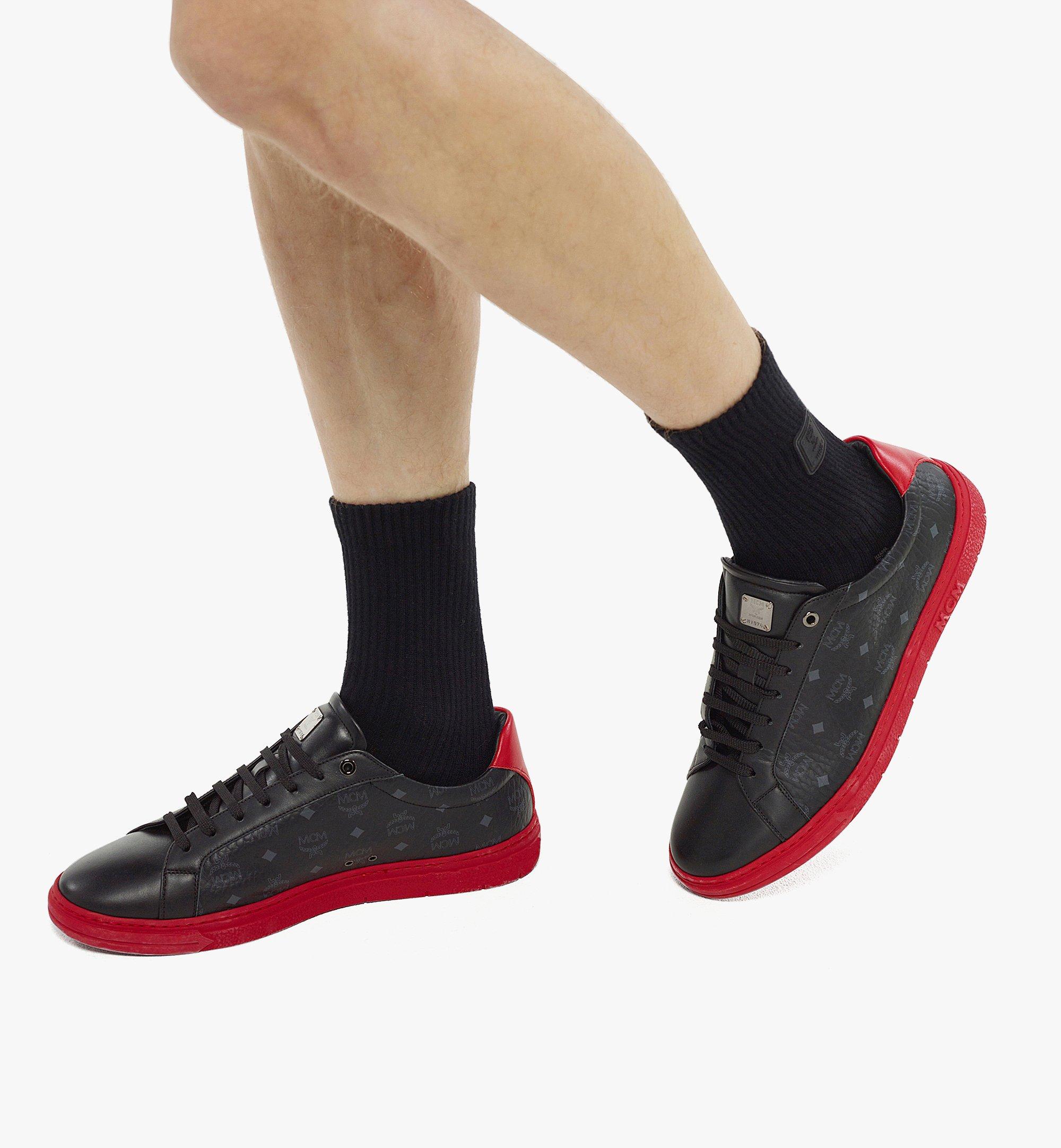 41 IT / M Color Block Terrain Lo Sneakers in Visetos Red | MCM ®CA