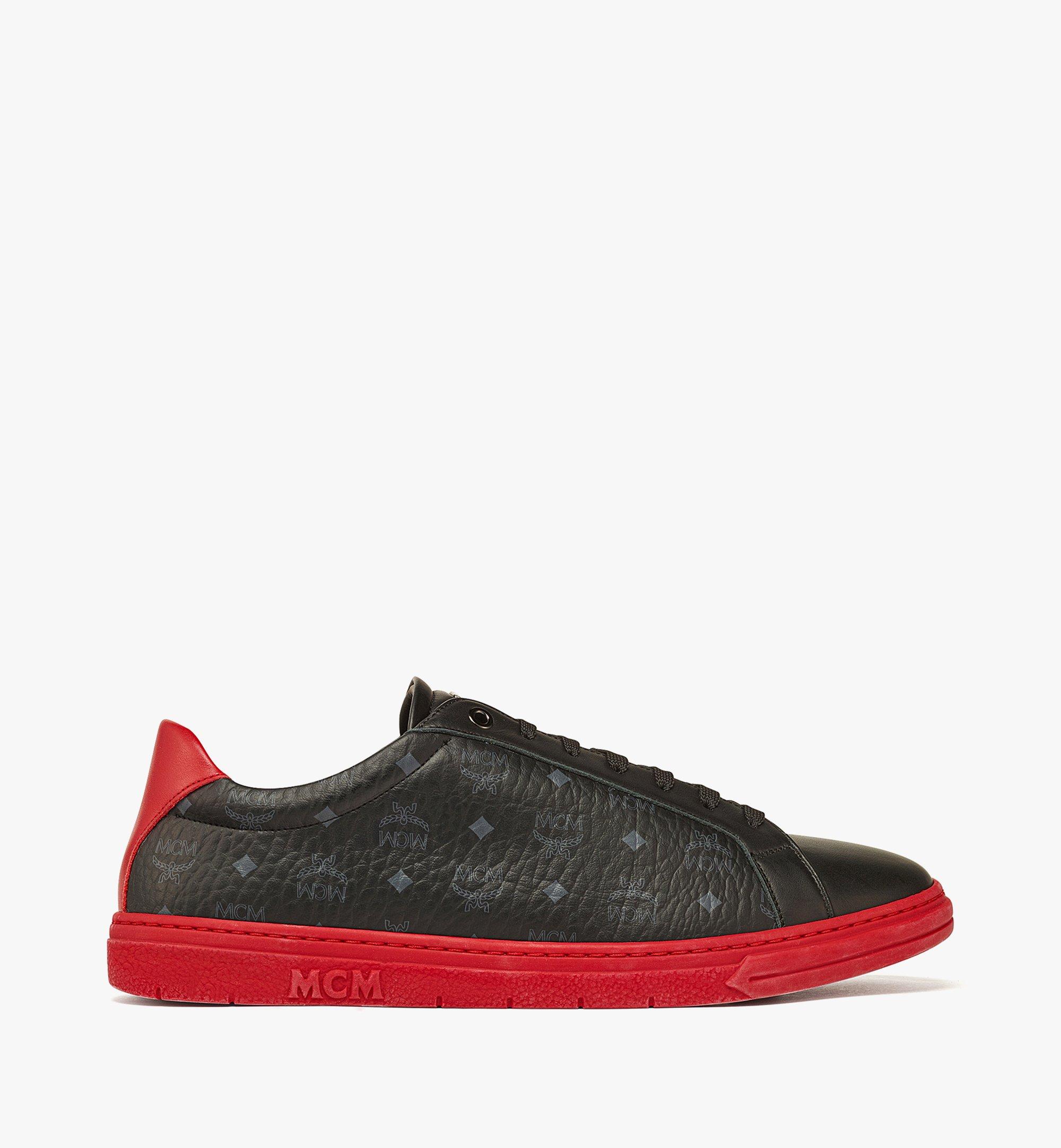MCM Color Block Terrain Lo Sneakers in Visetos Red MEXDSTD02R0044 Alternate View 3