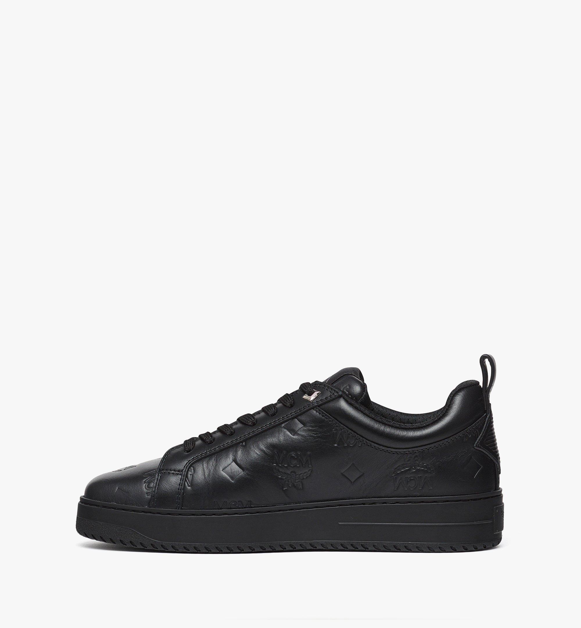 MCM Neo Terrain Lo Sneakers in Monogram Leather Black MEXEAAJ01BK044 Alternate View 1