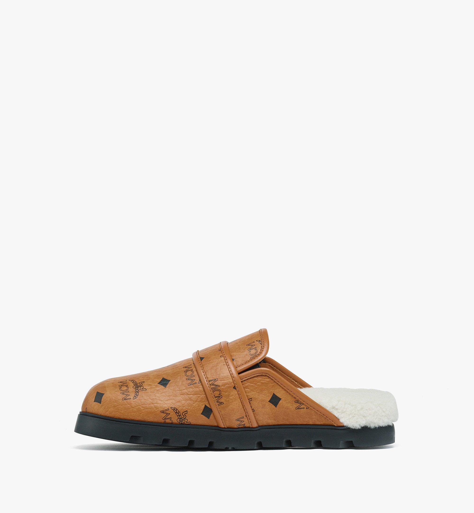 MCM Flache Mules in Visetos und Lammfell Cognac MEXEAMM08CO035 Noch mehr sehen 1