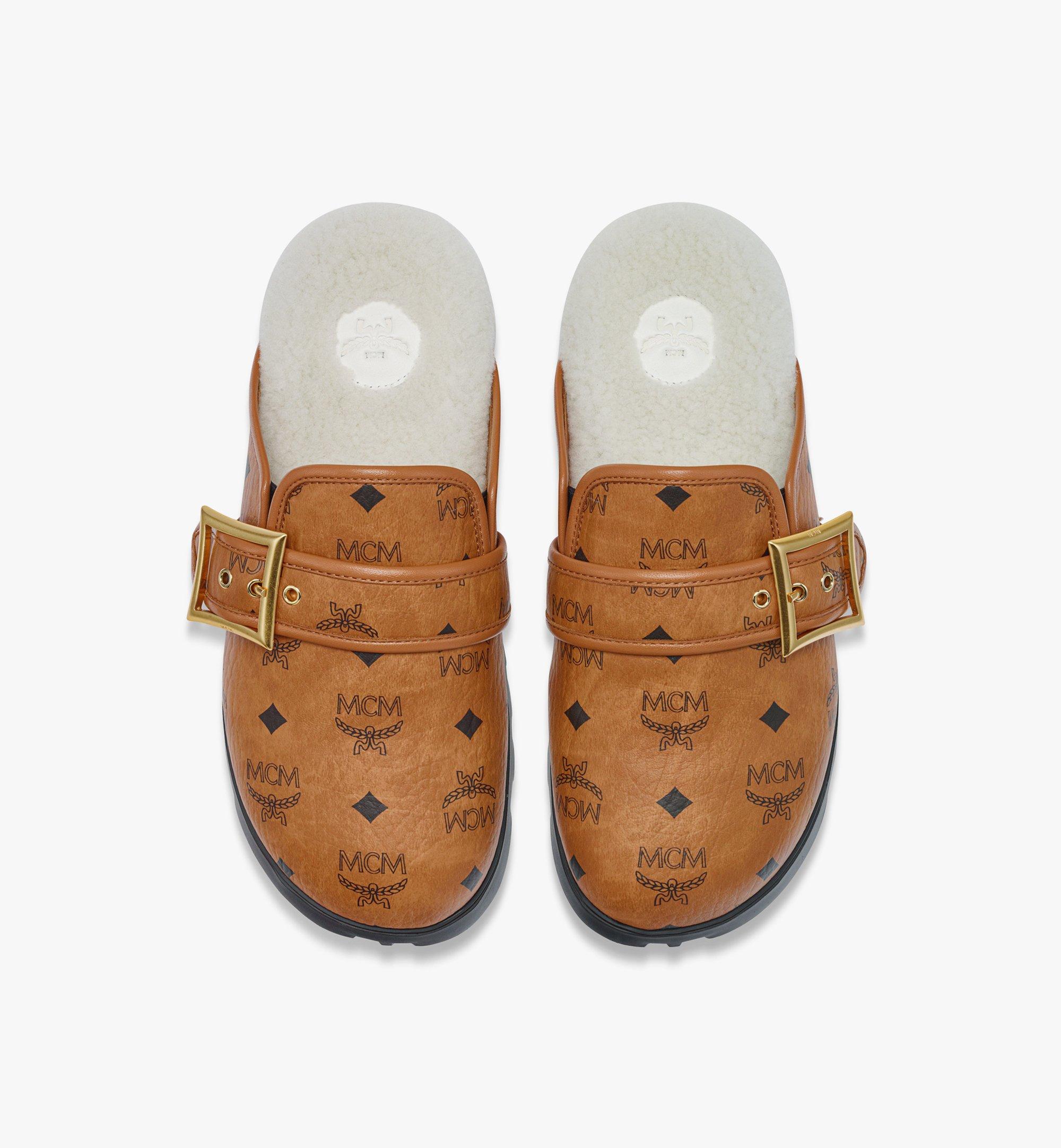 MCM Flache Mules in Visetos und Lammfell Cognac MEXEAMM08CO041 Noch mehr sehen 4