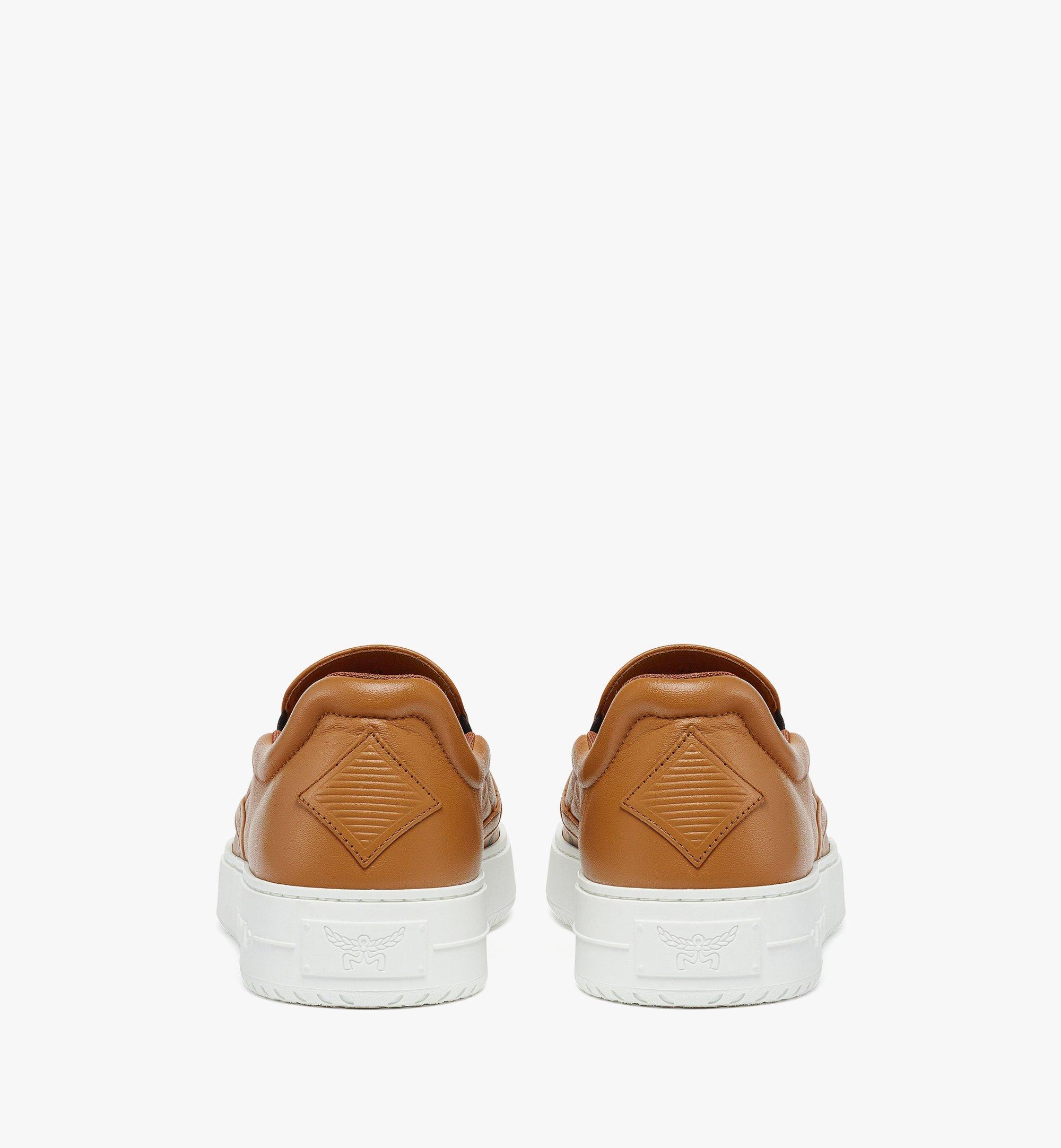 MCM Neo Terrain Slip-On Sneakers in Visetos Leather Mix Cognac MEXESAJ01CO042 Alternate View 2