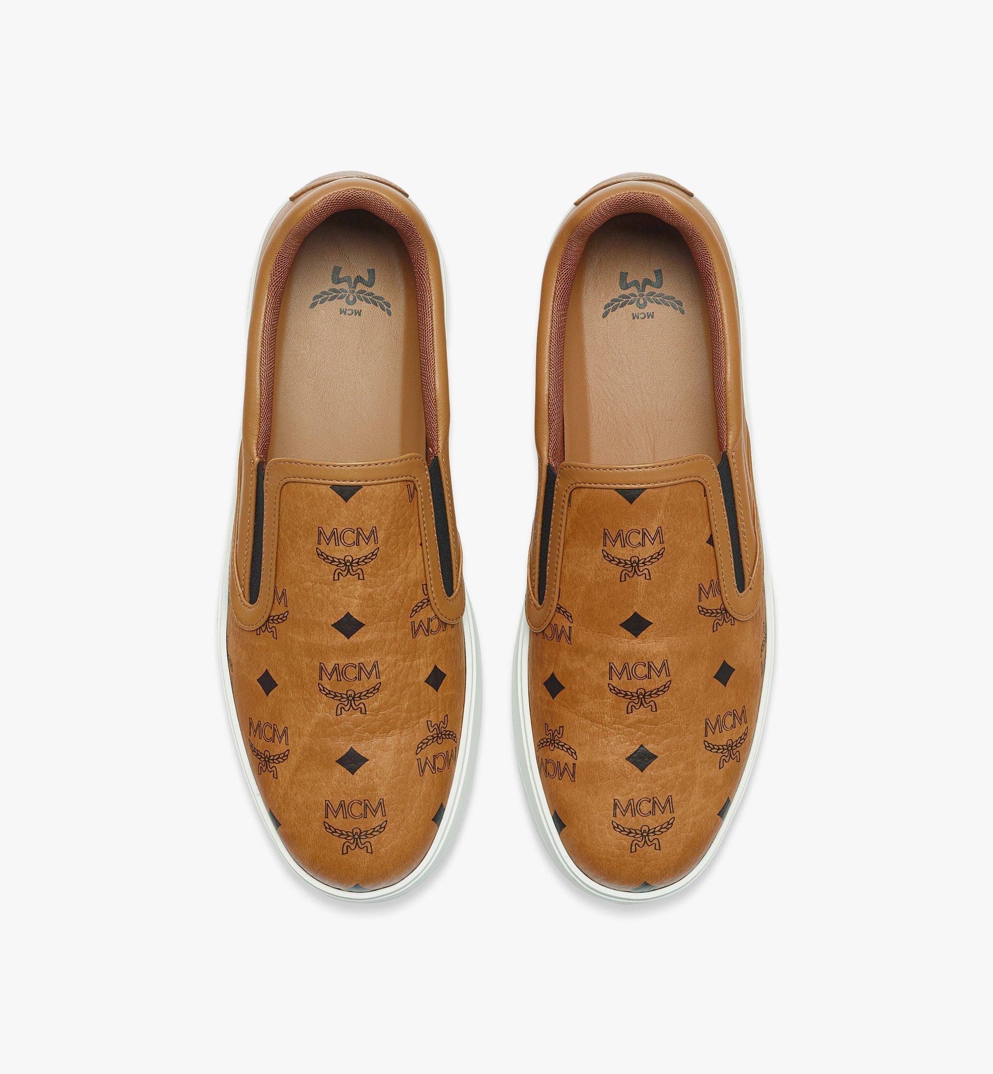 MCM Neo Terrain Slip-On Sneakers in Visetos Leather Mix Cognac MEXESAJ01CO044 Alternate View 4