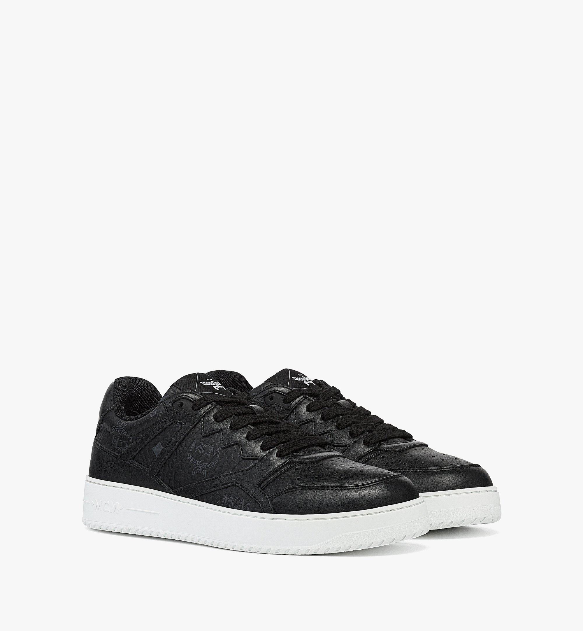 MCM Neo Terrain Lo Sneakers in Visetos Leather Mix Black MEXESAJ03BD046 Alternate View 1