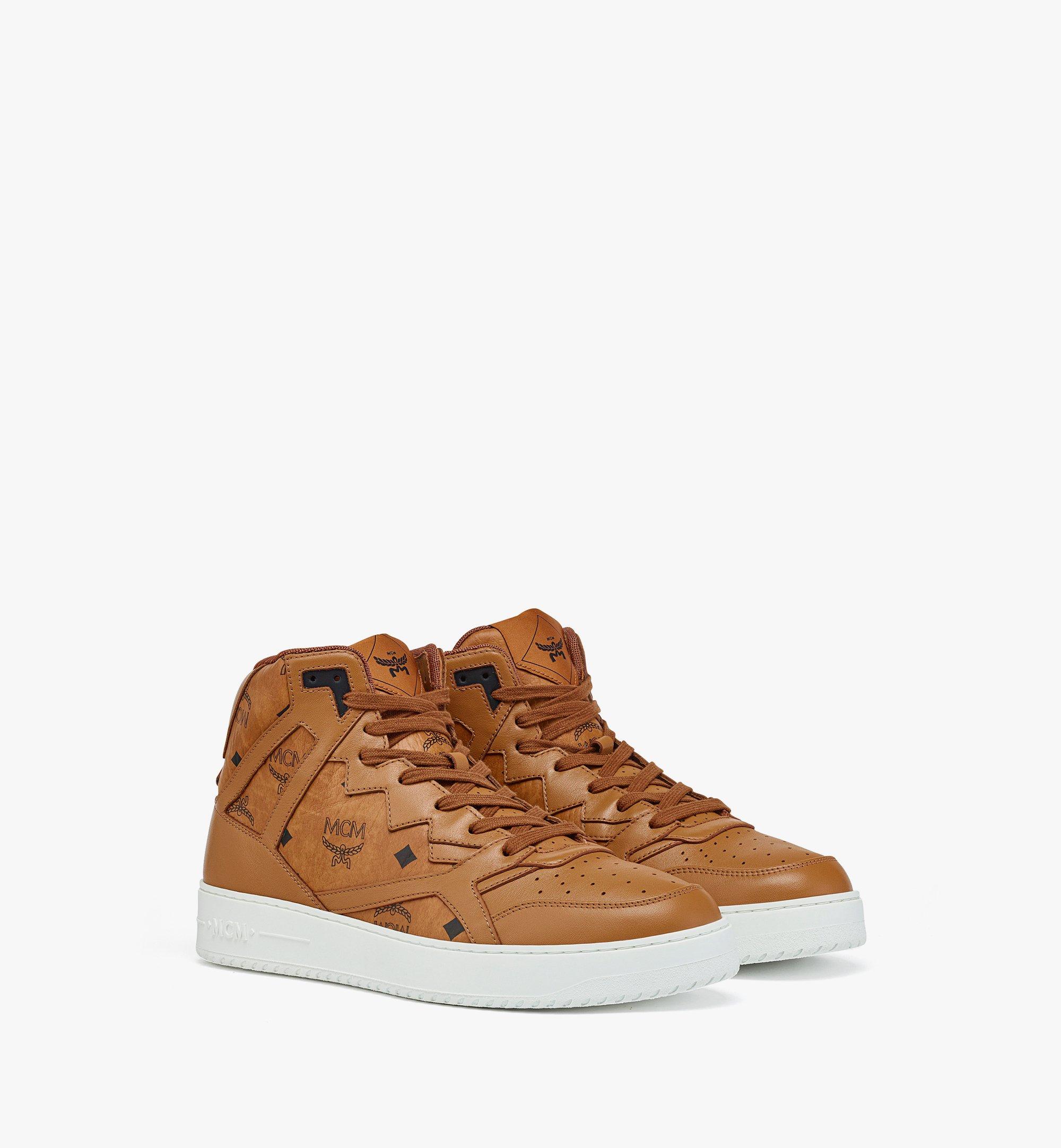 MCM Neo Terrain Hi Sneakers in Visetos Cognac MEXESAJ04CO040 Alternate View 1