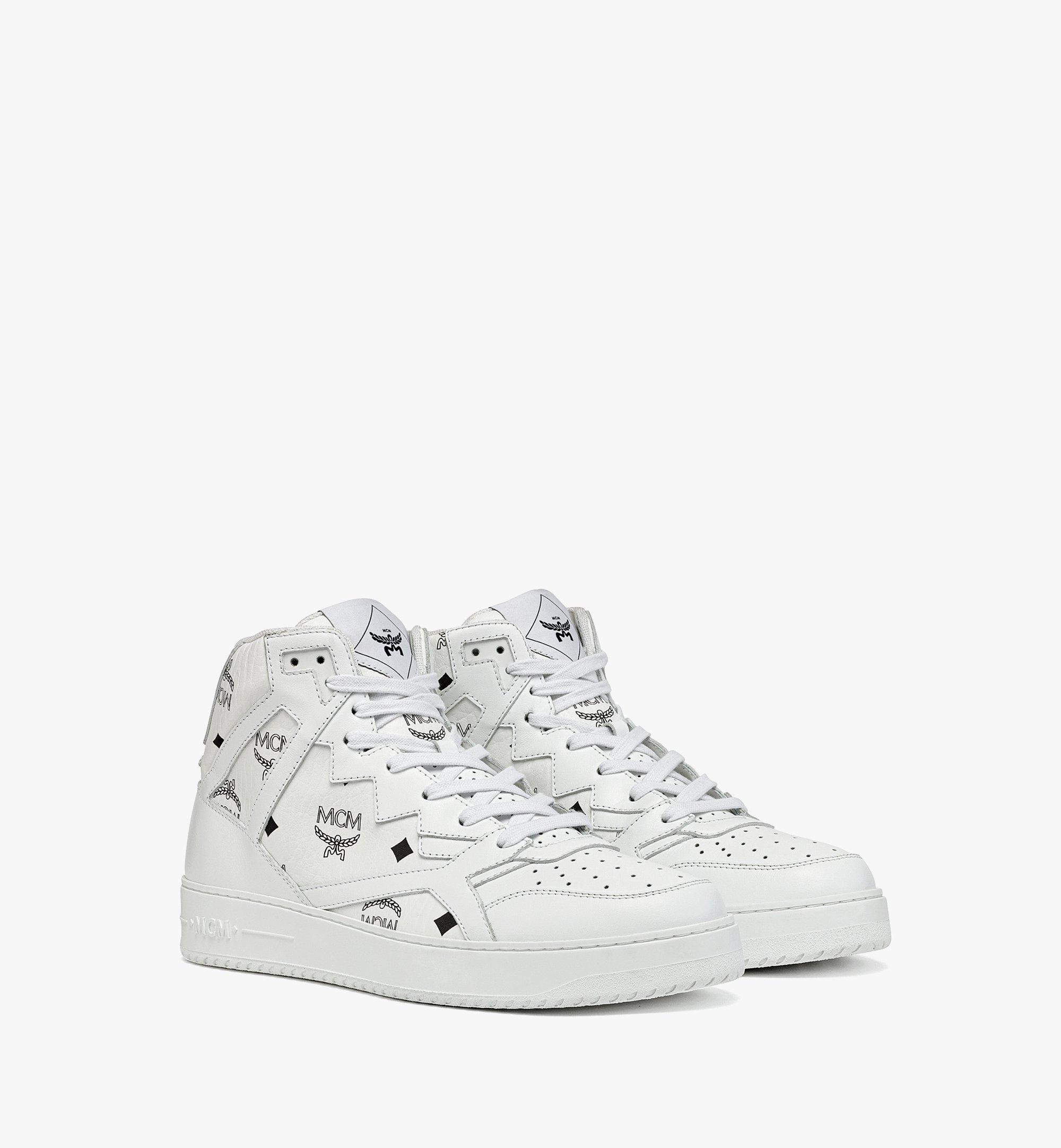MCM Neo Terrain Hi Sneakers in Visetos White MEXESAJ04WT047 Alternate View 1