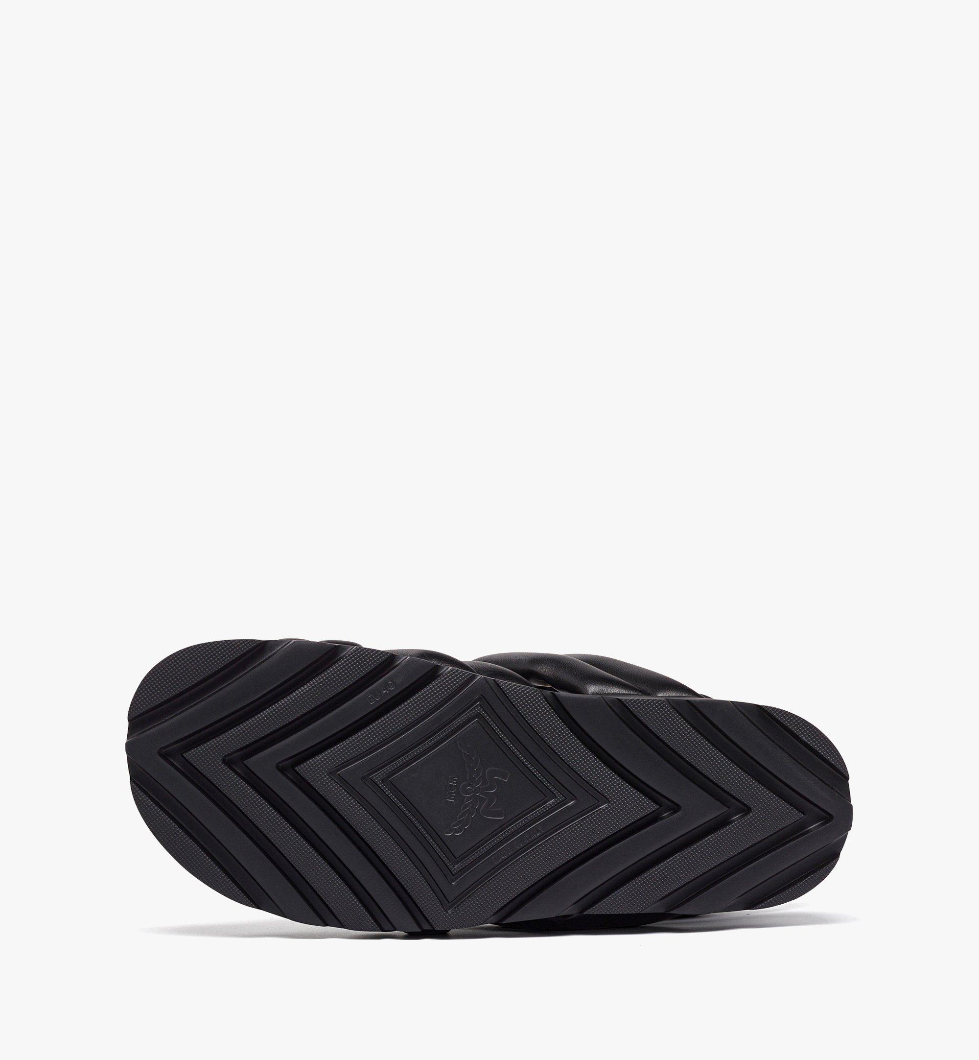 MCM Cross Sandals in Lamb Leather Black MEXESMM02BK040 Alternate View 3