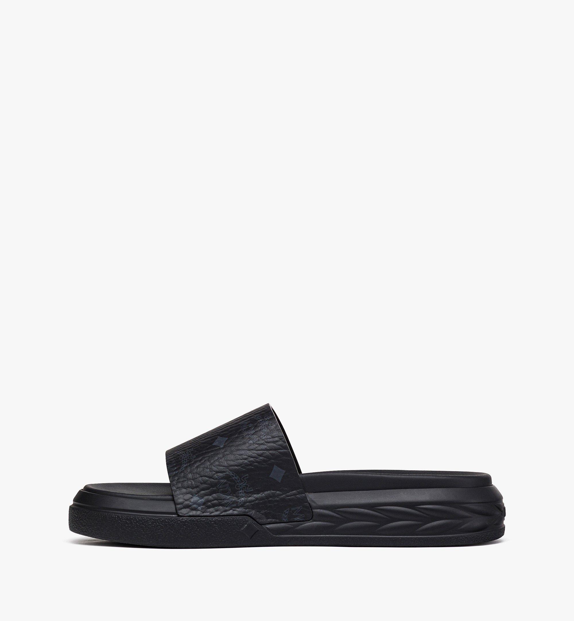 MCM Visetos Slide Sandals Black MEXESMM05BK038 Alternate View 1