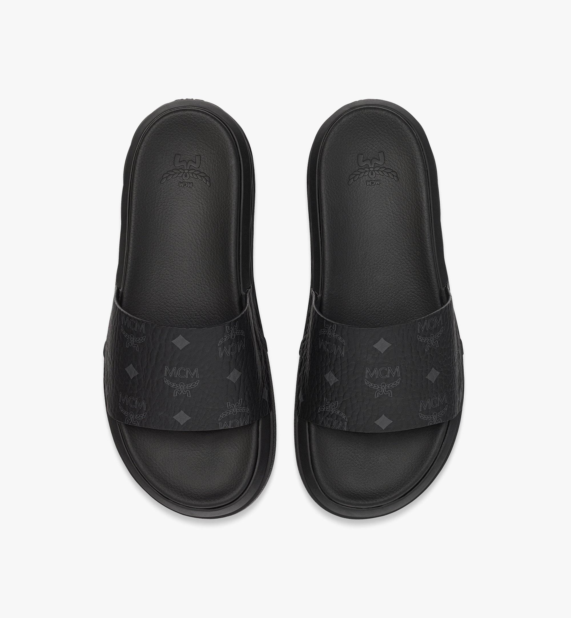 MCM Visetos Slide Sandals Black MEXESMM05BK038 Alternate View 4