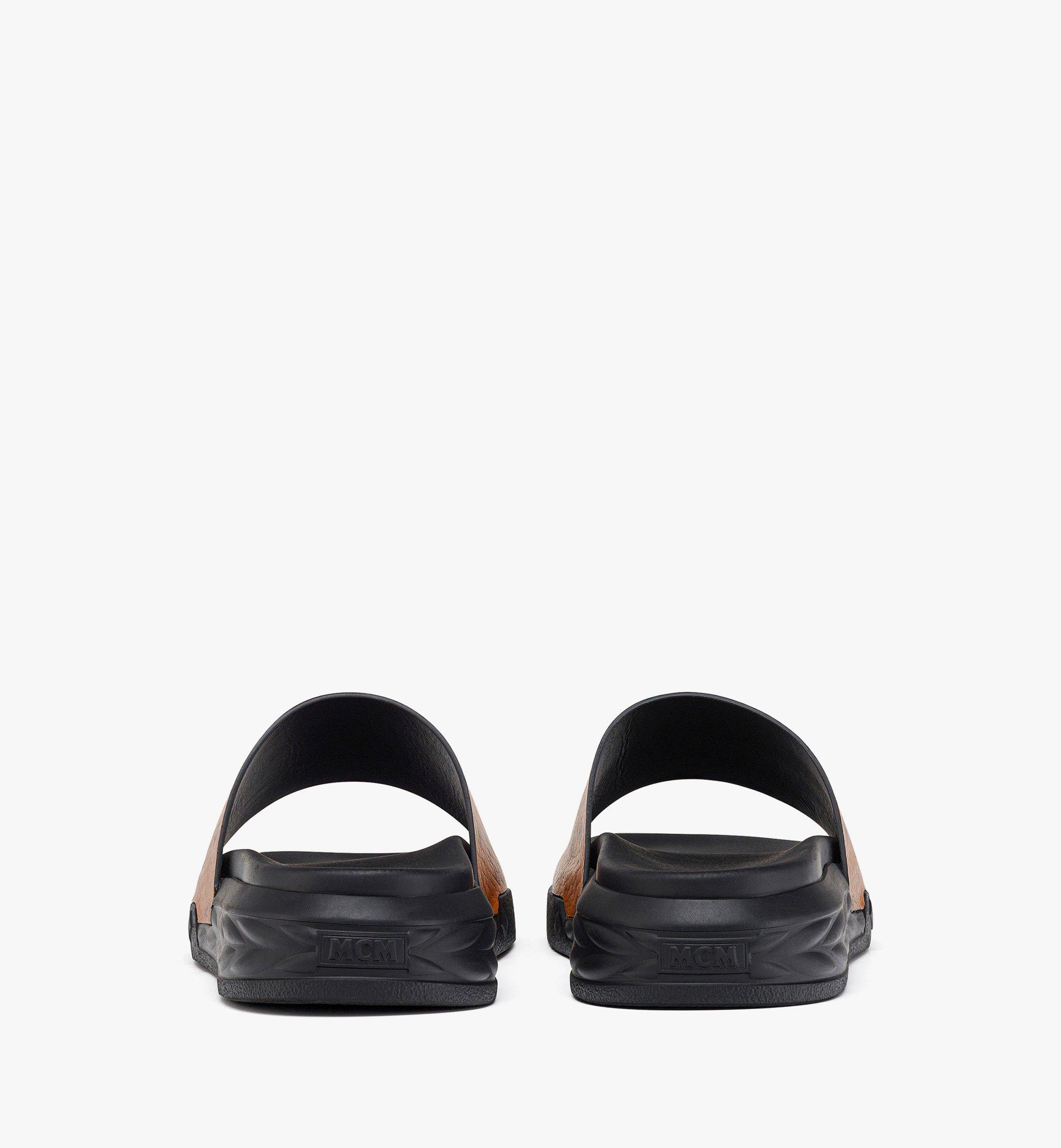 MCM Visetos Slide Sandals Cognac MEXESMM05CO045 Alternate View 2