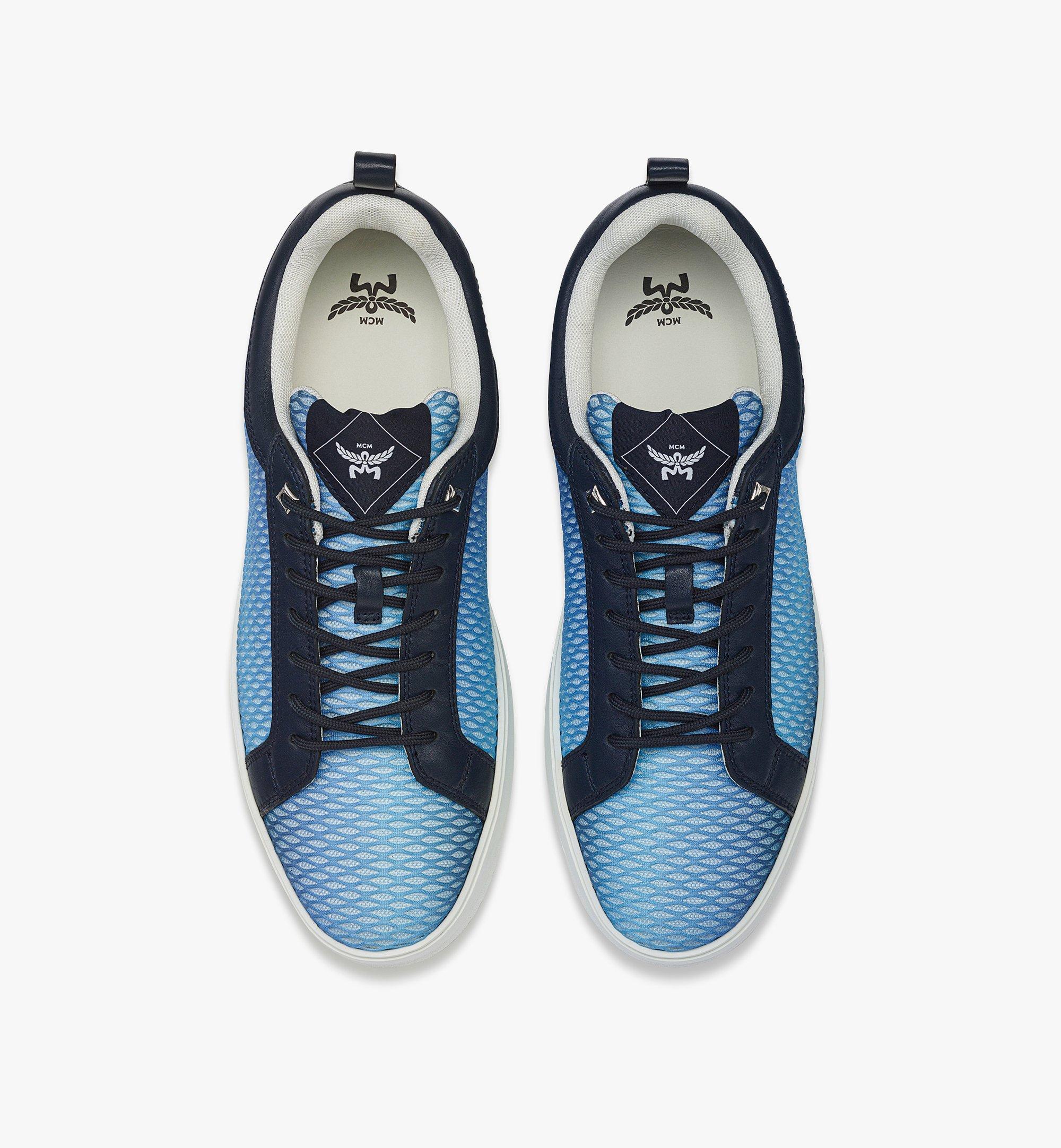 MCM Neo Terrain Lo Sneakers in Gradation Mesh and Calf Leather Blue MEXFSAJ021A040 Alternate View 4