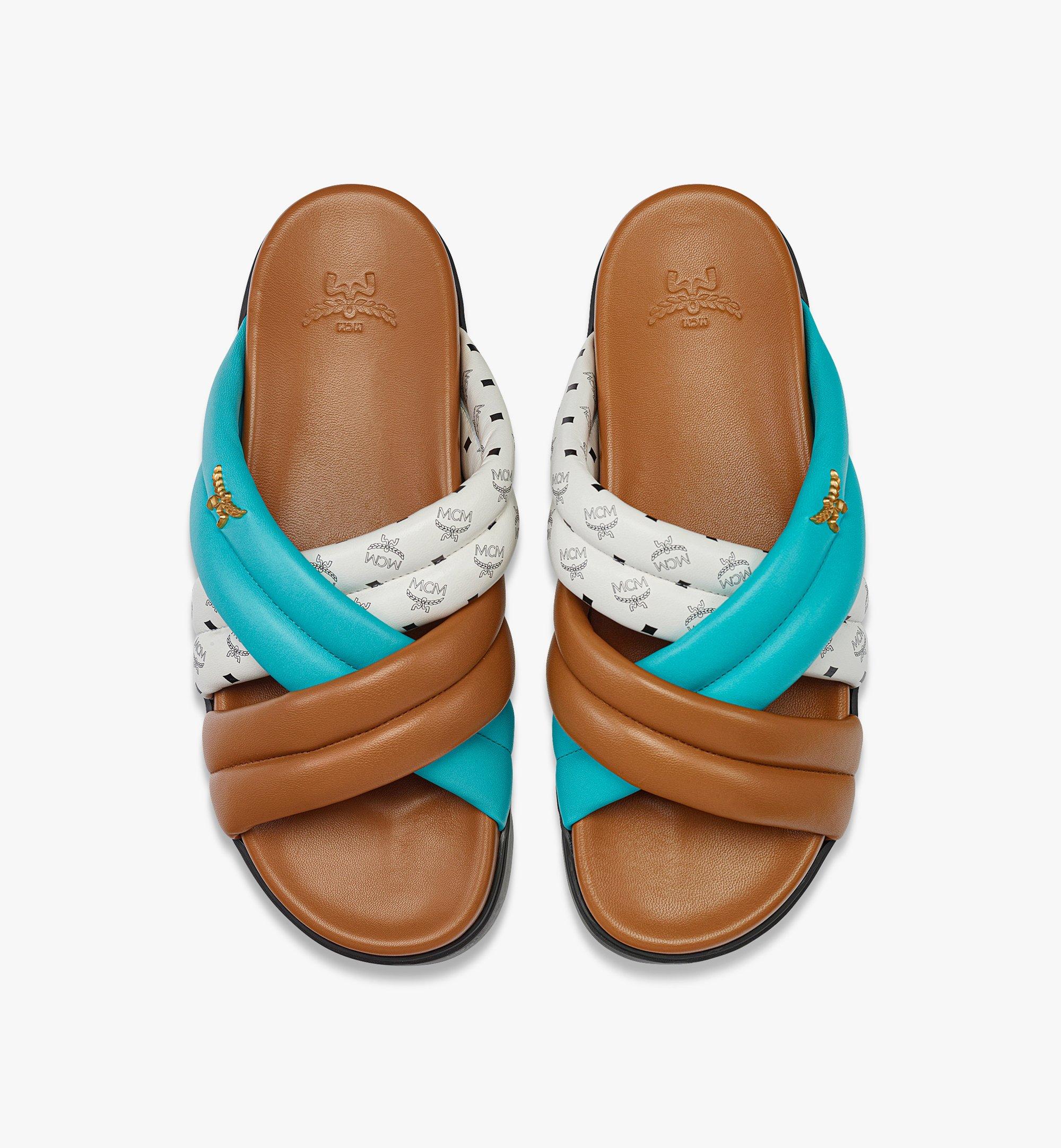 MCM Monogram Cross Sandals in Lamb Leather Multi MEXFSMM04MT040 Alternate View 4