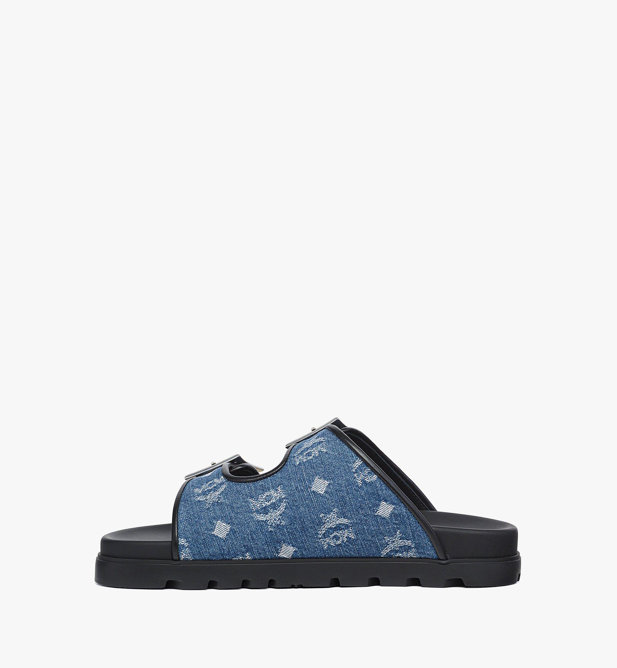 46 IT / M Monogram Sandals in Denim Jacquard Blue | MCM ®UK