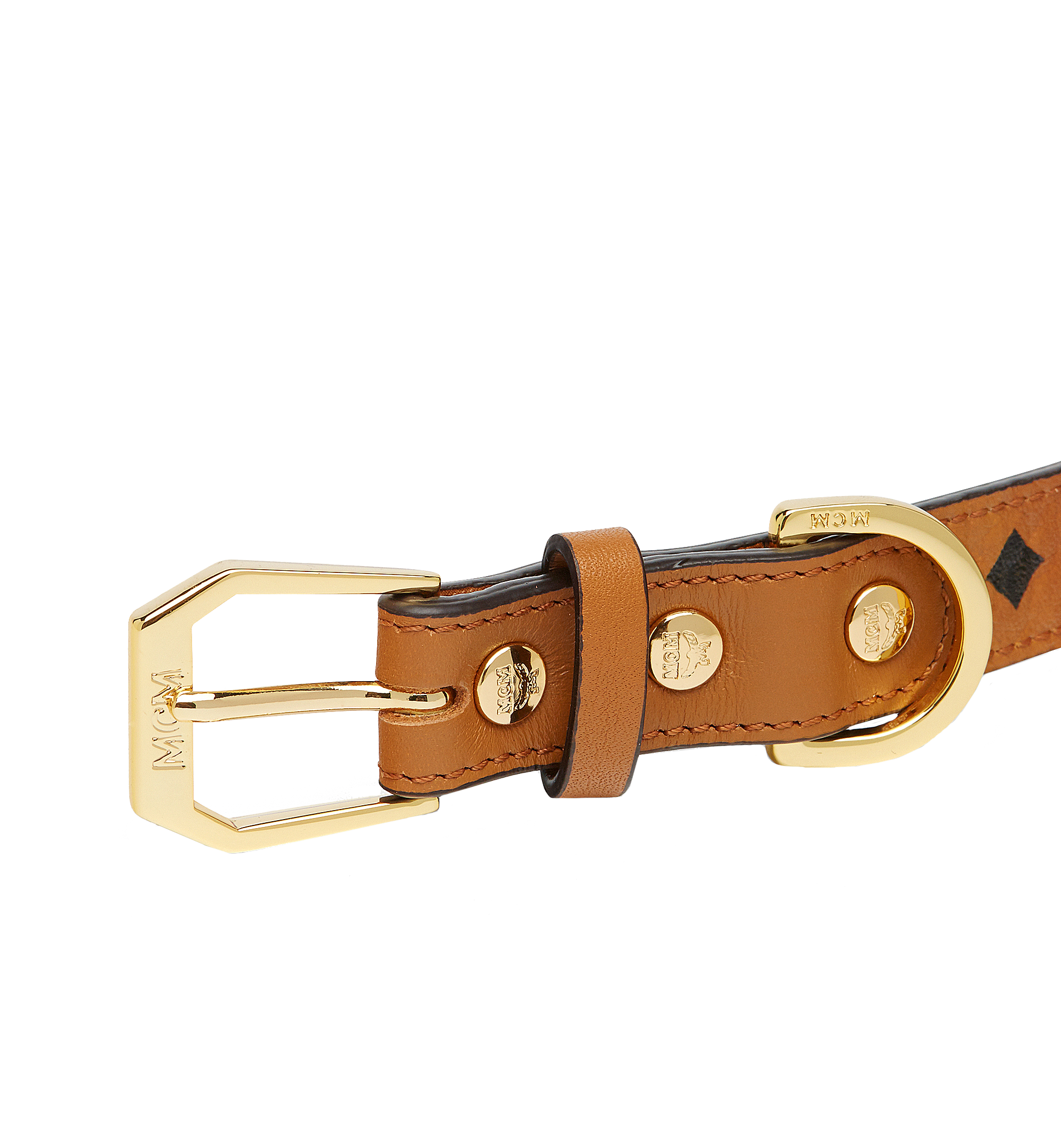 MCM Dog Collar in Visetos Cognac MEZ2SVP05CO001 Alternate View 2