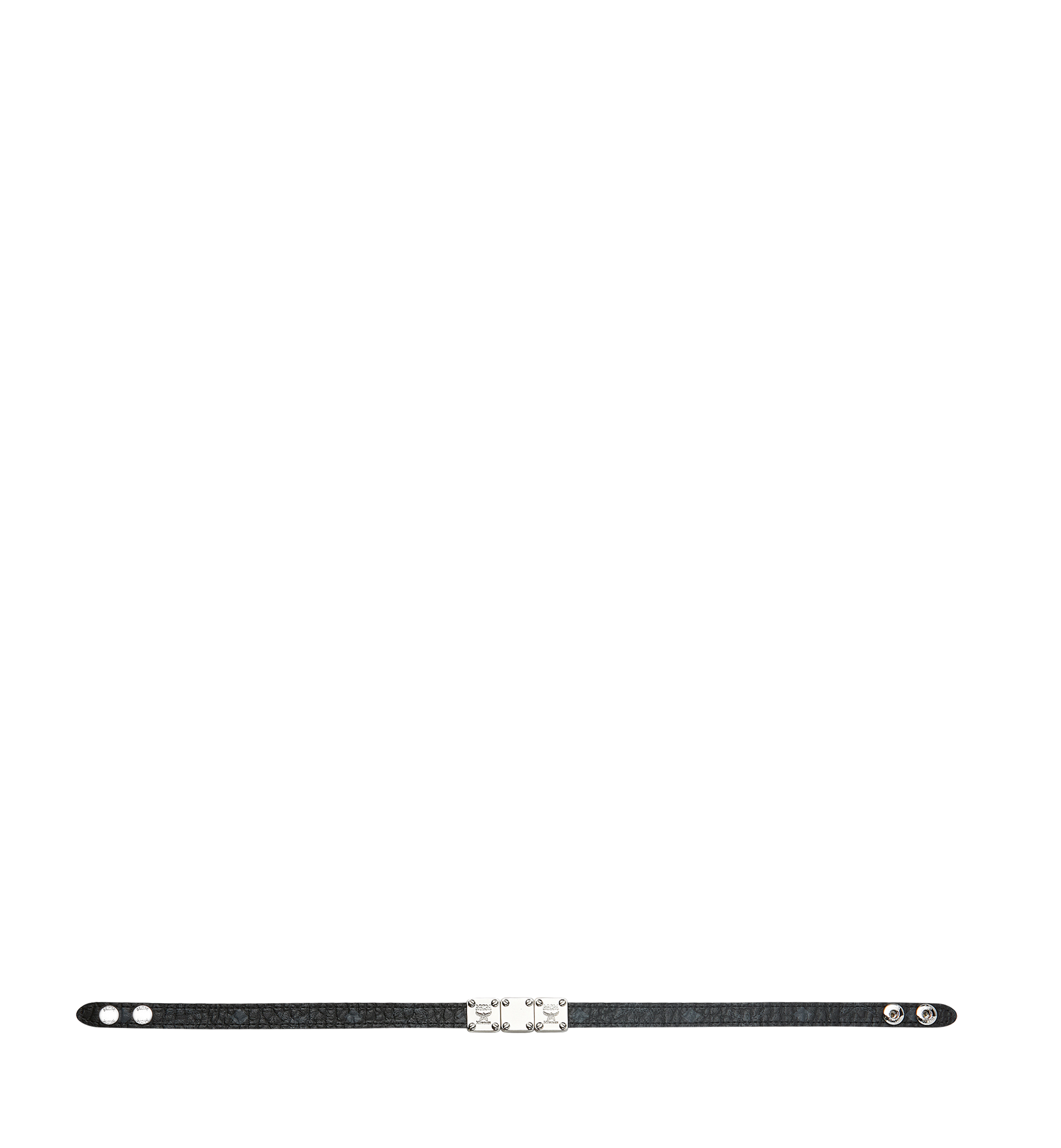 MCM Logo Plate Double Wrap Bracelet in Visetos Black MEZ8AMM04BK001 Alternate View 2