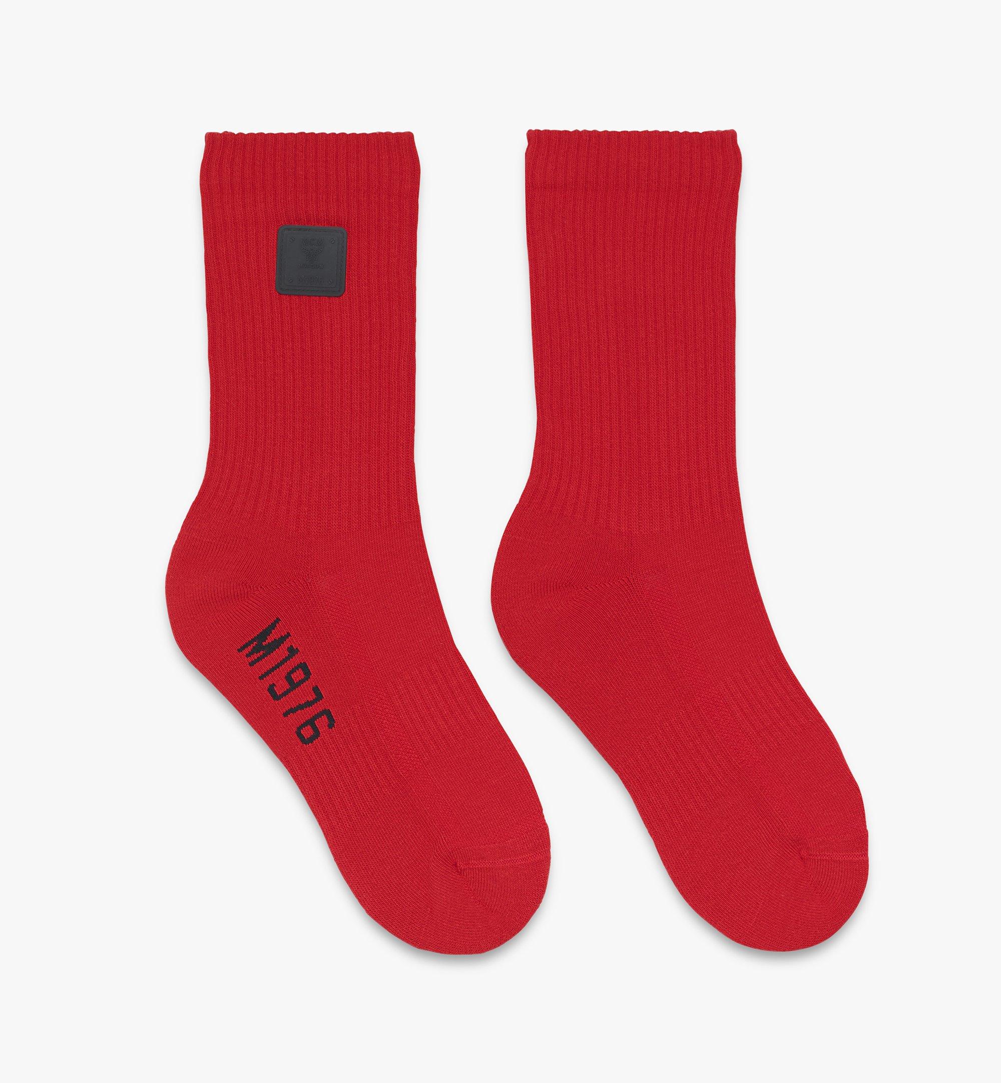 Medium-Large 1976 Logo Plate Socks Red | MCM ®JP