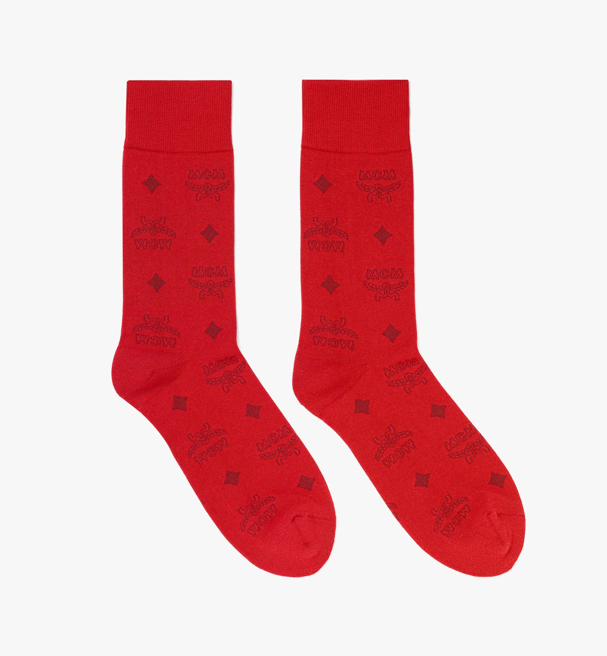MCM Monogram Knit Socks Red MEZBAMM01R00ML ほかの角度から見る 1