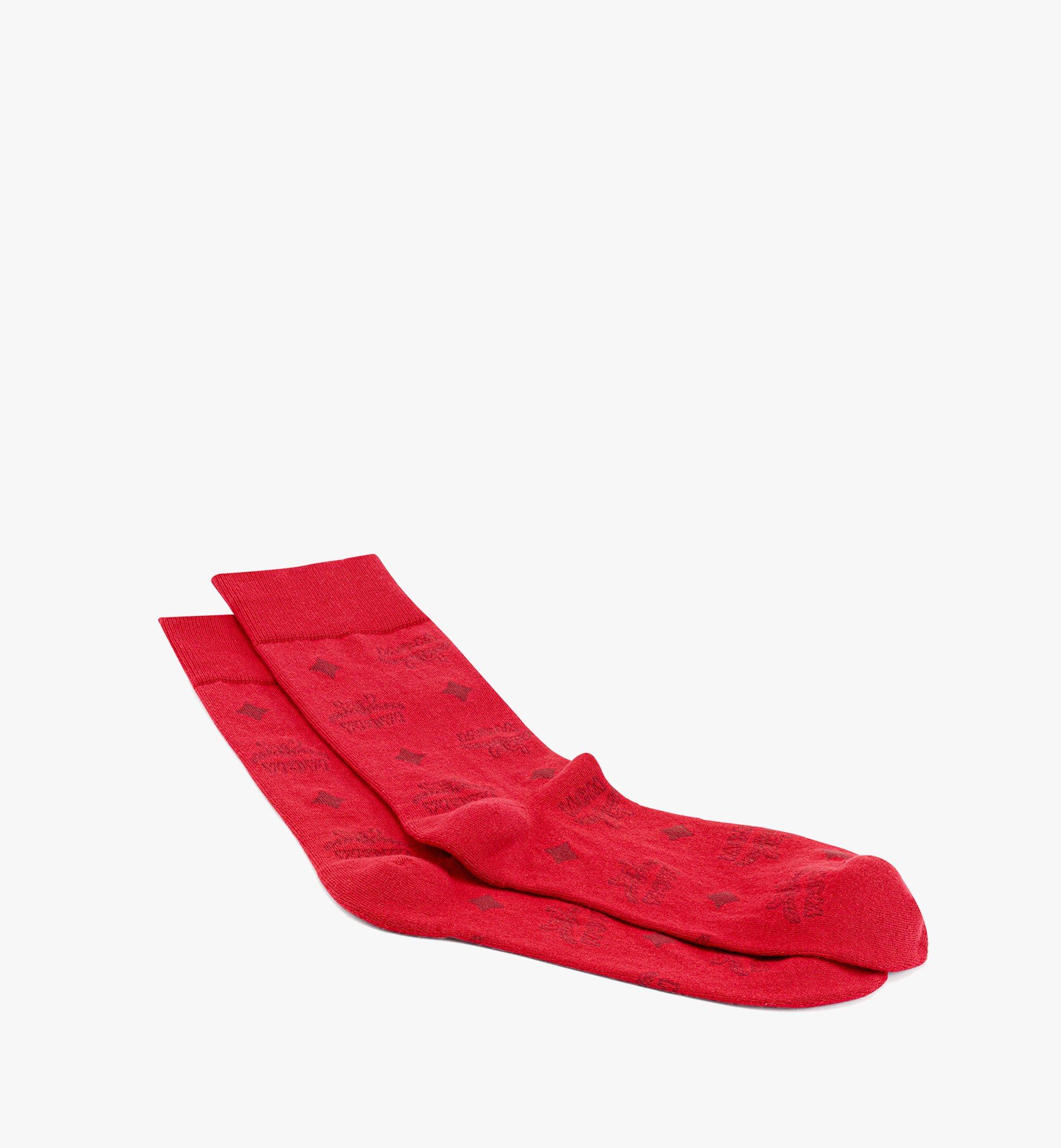 MCM Monogram Knit Socks Red MEZBAMM01R00ML ほかの角度から見る 1