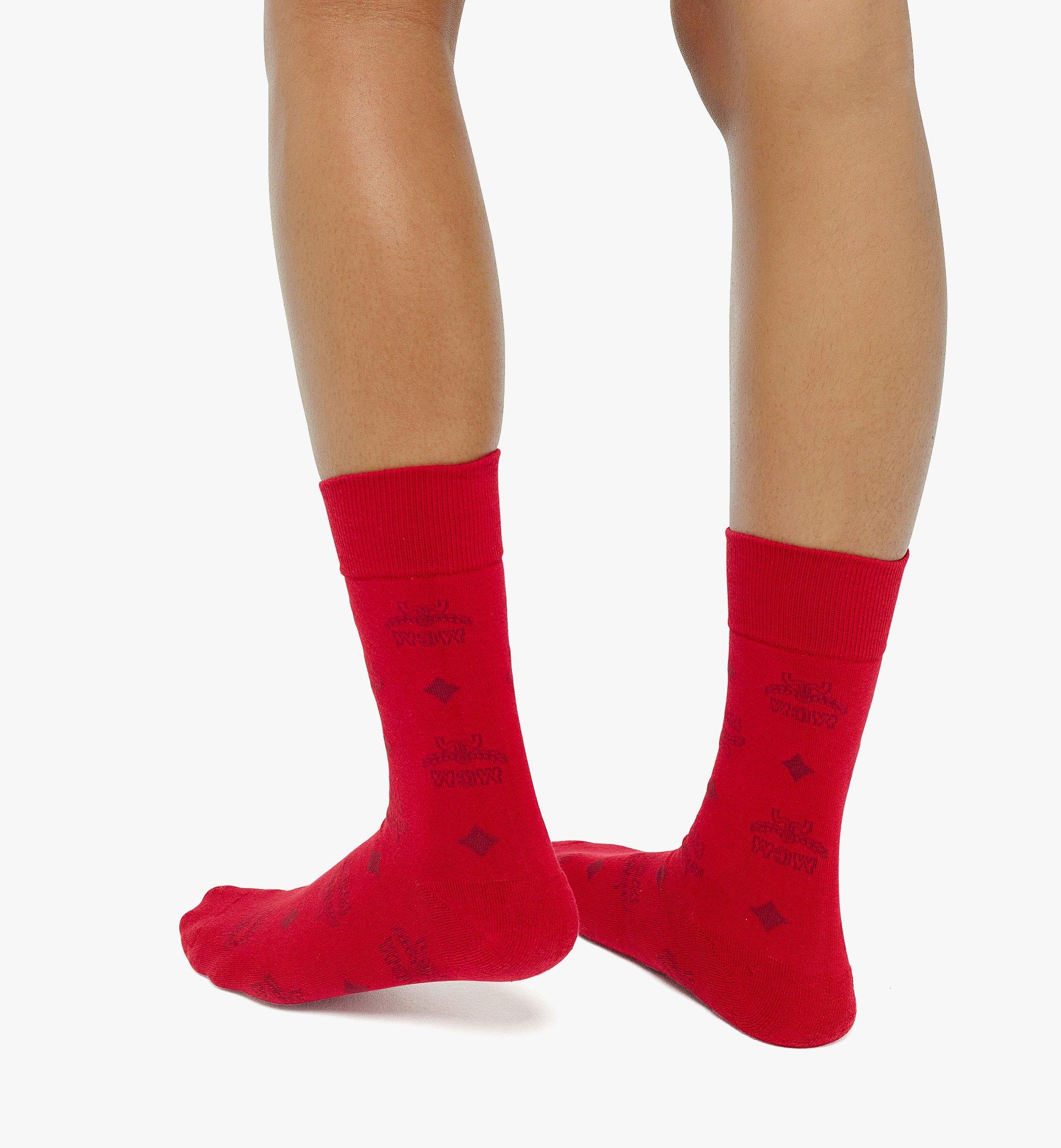 MCM Monogram Knit Socks Red MEZBAMM01R00ML ほかの角度から見る 2