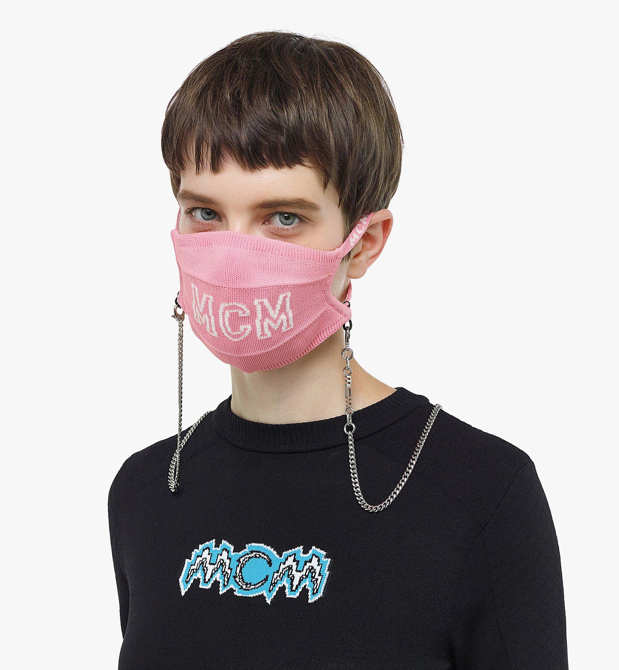 MCM Logo Knit Face Accessory with Chain  MEZBSMM11PK001 Alternate View 2