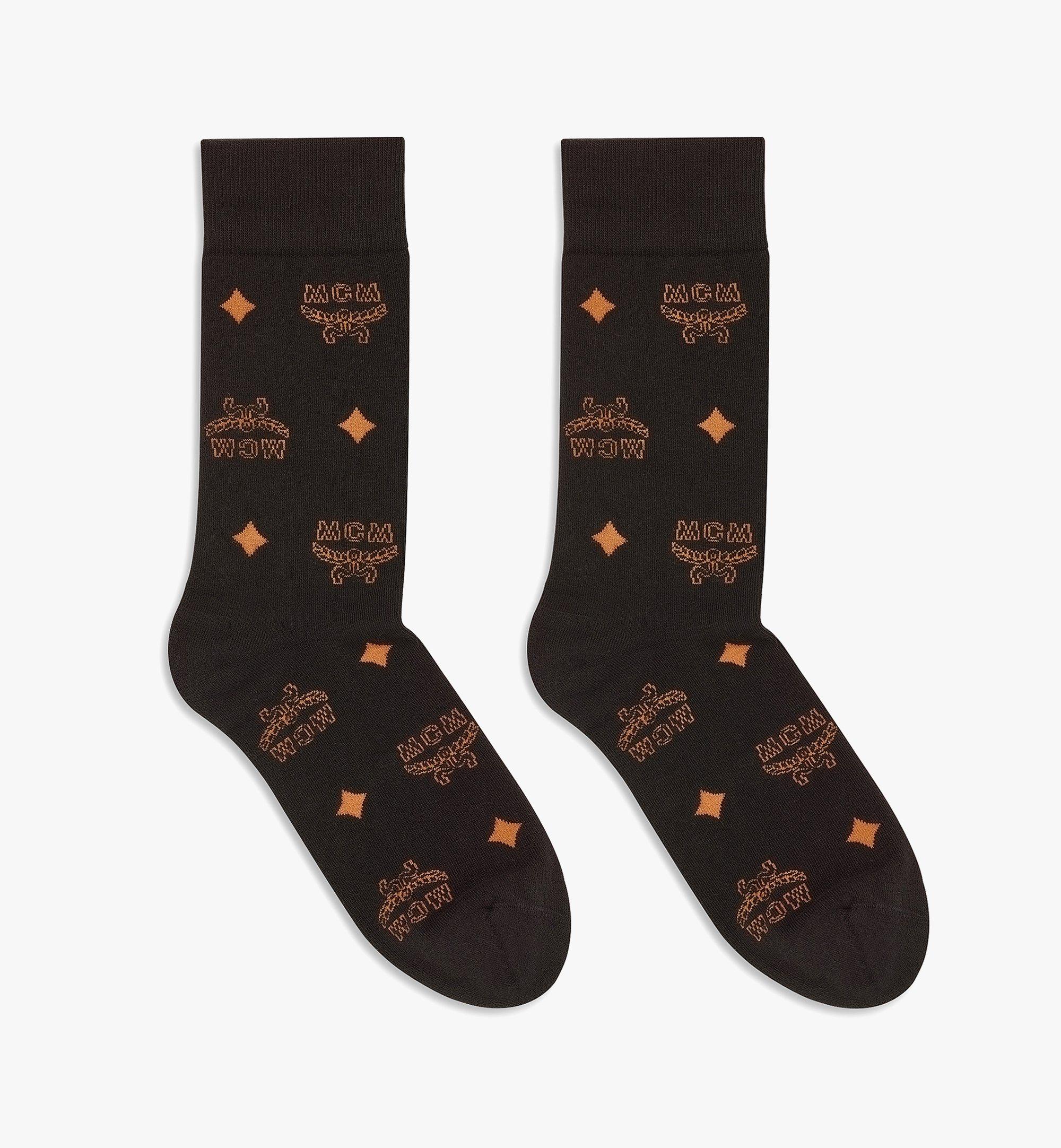 Medium-Large Monogram Knit Socks Black