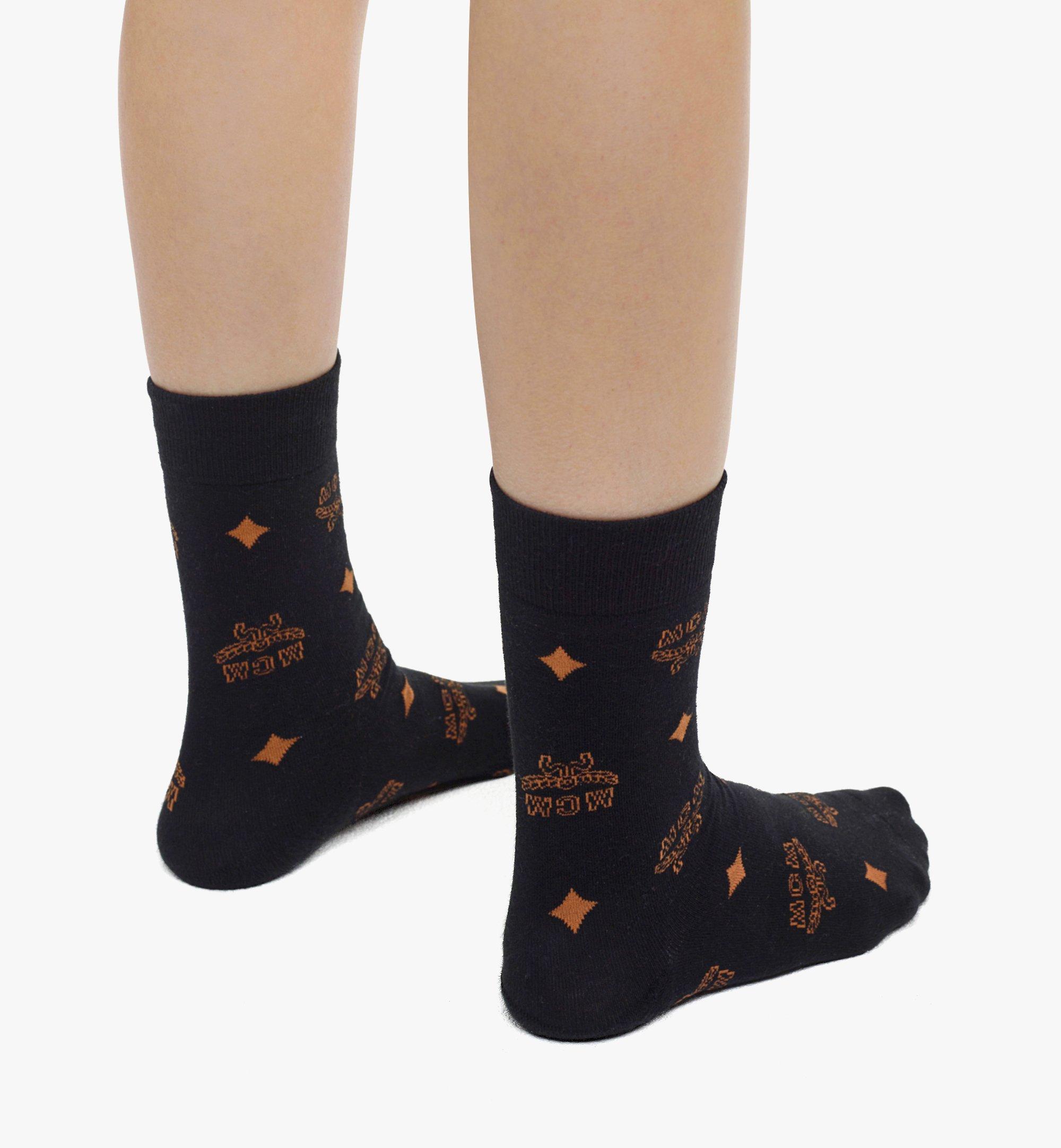 MCM Monogram Knit Socks Black MEZCAMM17BK0SM Alternate View 2