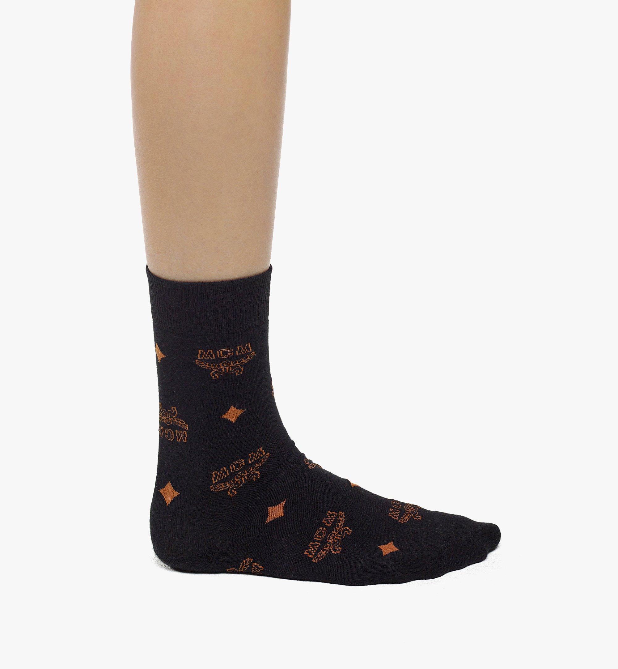 MCM Monogram Knit Socks Black MEZCAMM17BK0SM Alternate View 2
