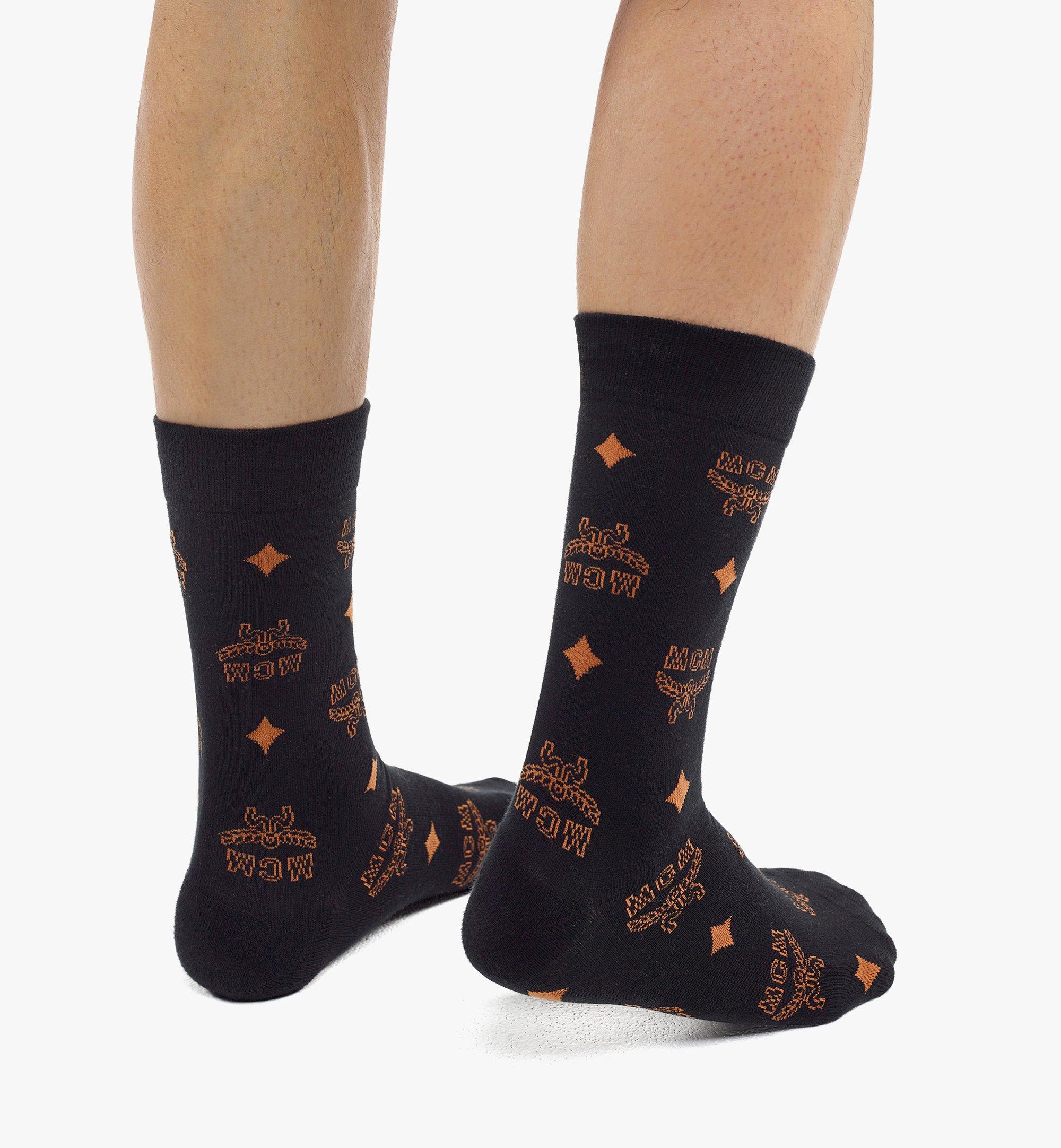 MCM Monogram Knit Socks Black MEZCAMM17BK0SM Alternate View 3