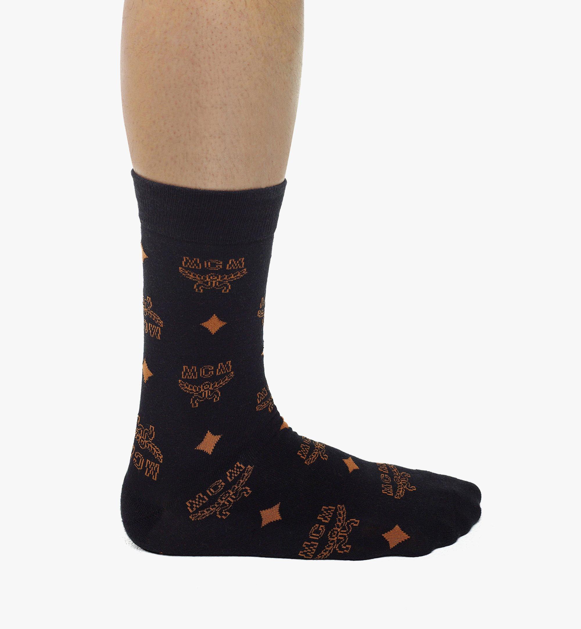 MCM Monogram Knit Socks Black MEZCAMM17BK0SM Alternate View 4