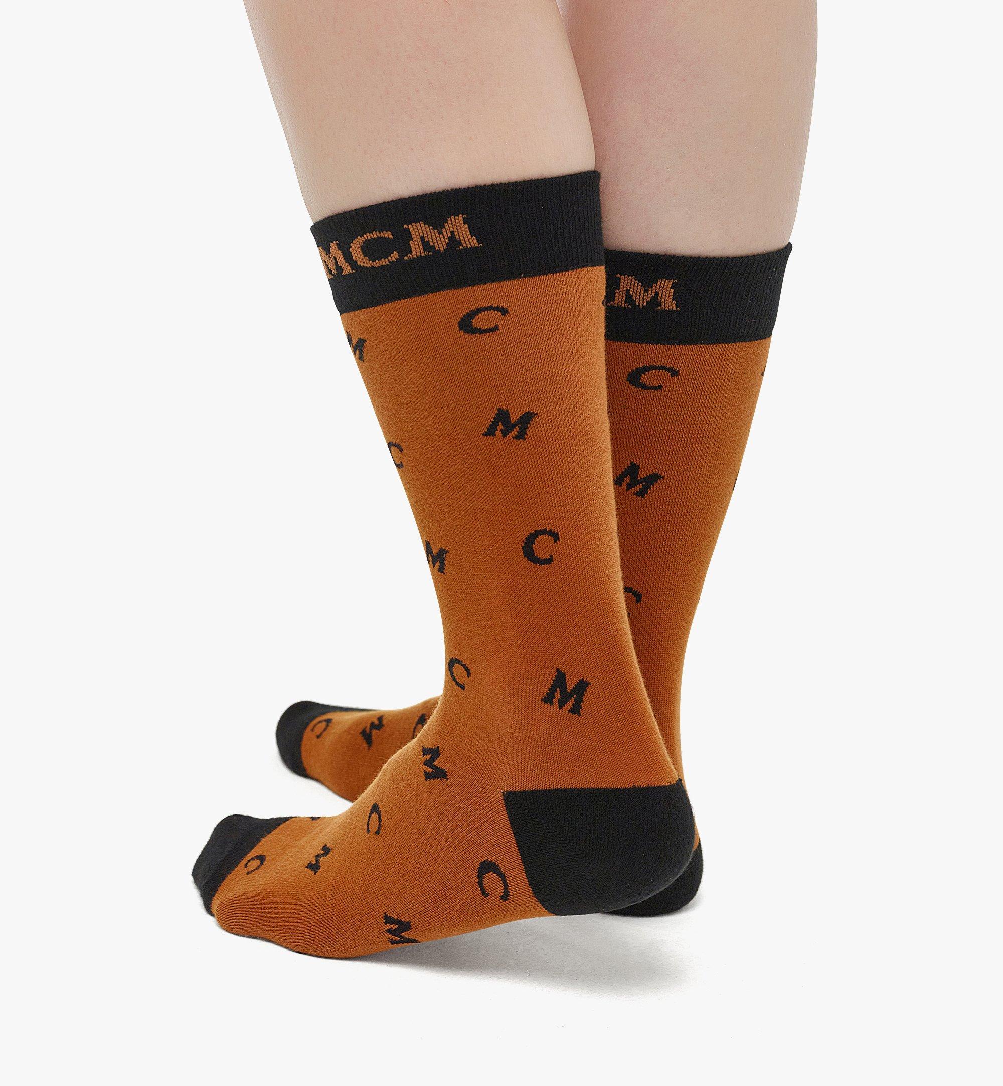 Medium-Large Monogram Knit Socks Black