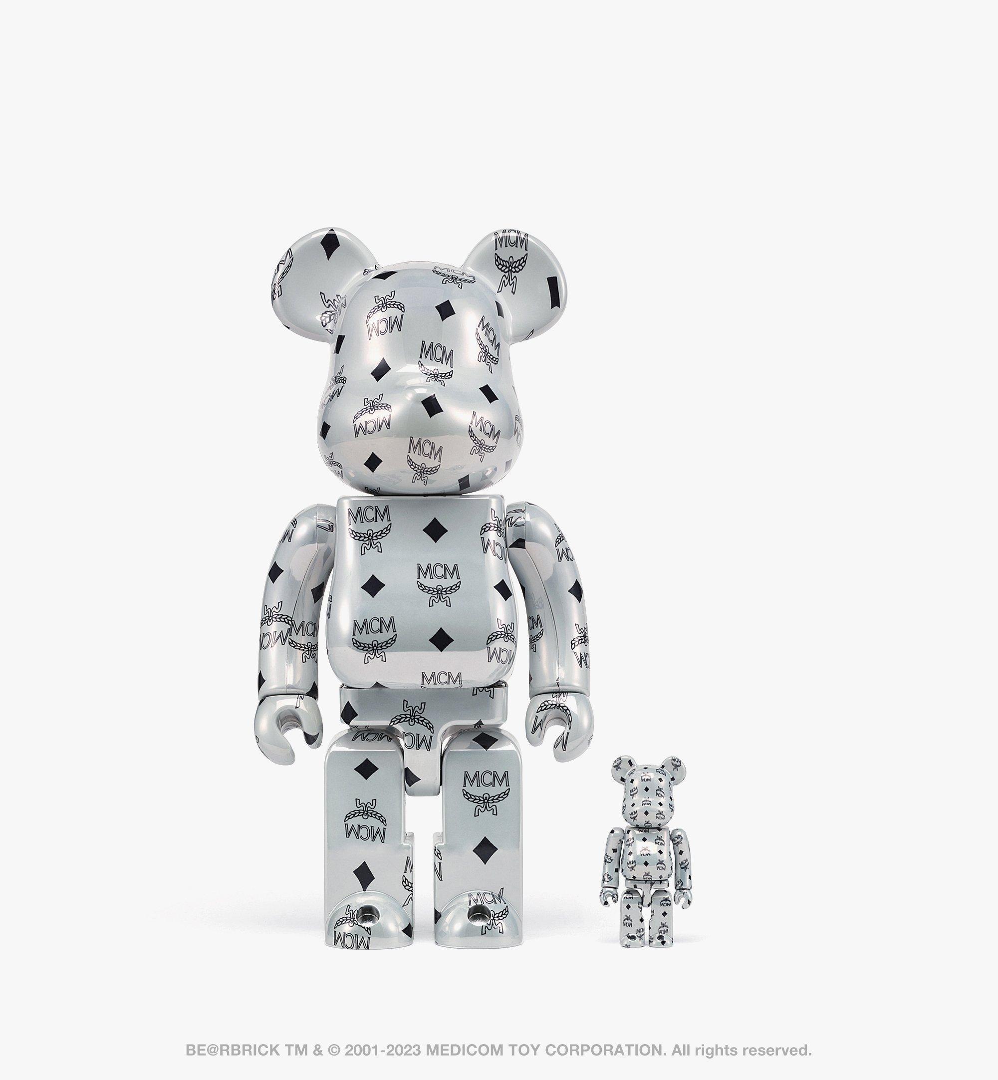 BE@RBRICK MCM WHITE CHROME 400%-