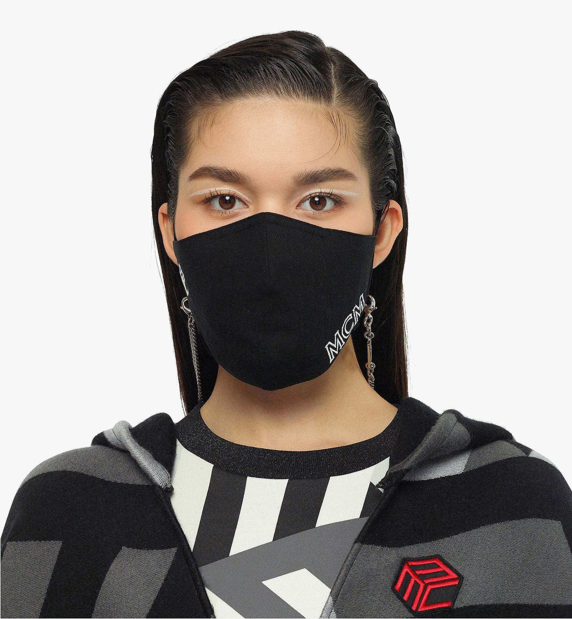 MCM Mund-Nasen-Bedeckung aus Baumwolle mit Cubic-Logo und Kette Black MEZCSCK07BK0SM Noch mehr sehen 2