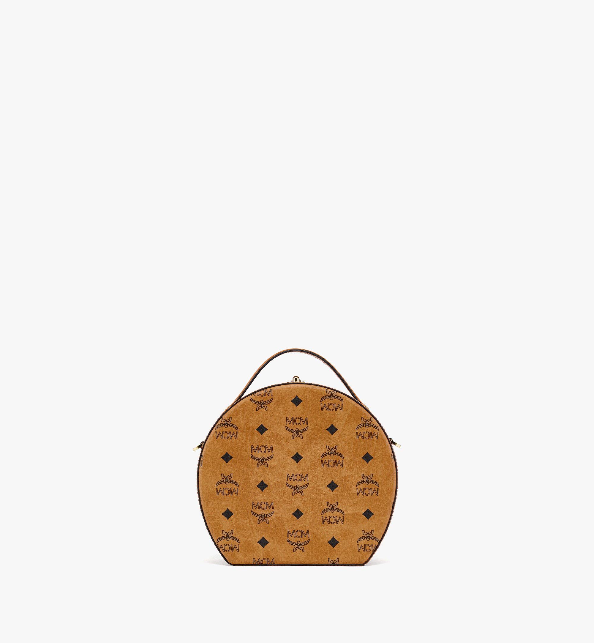 Mcm Mini Visetos Hat Box Bag - Brown