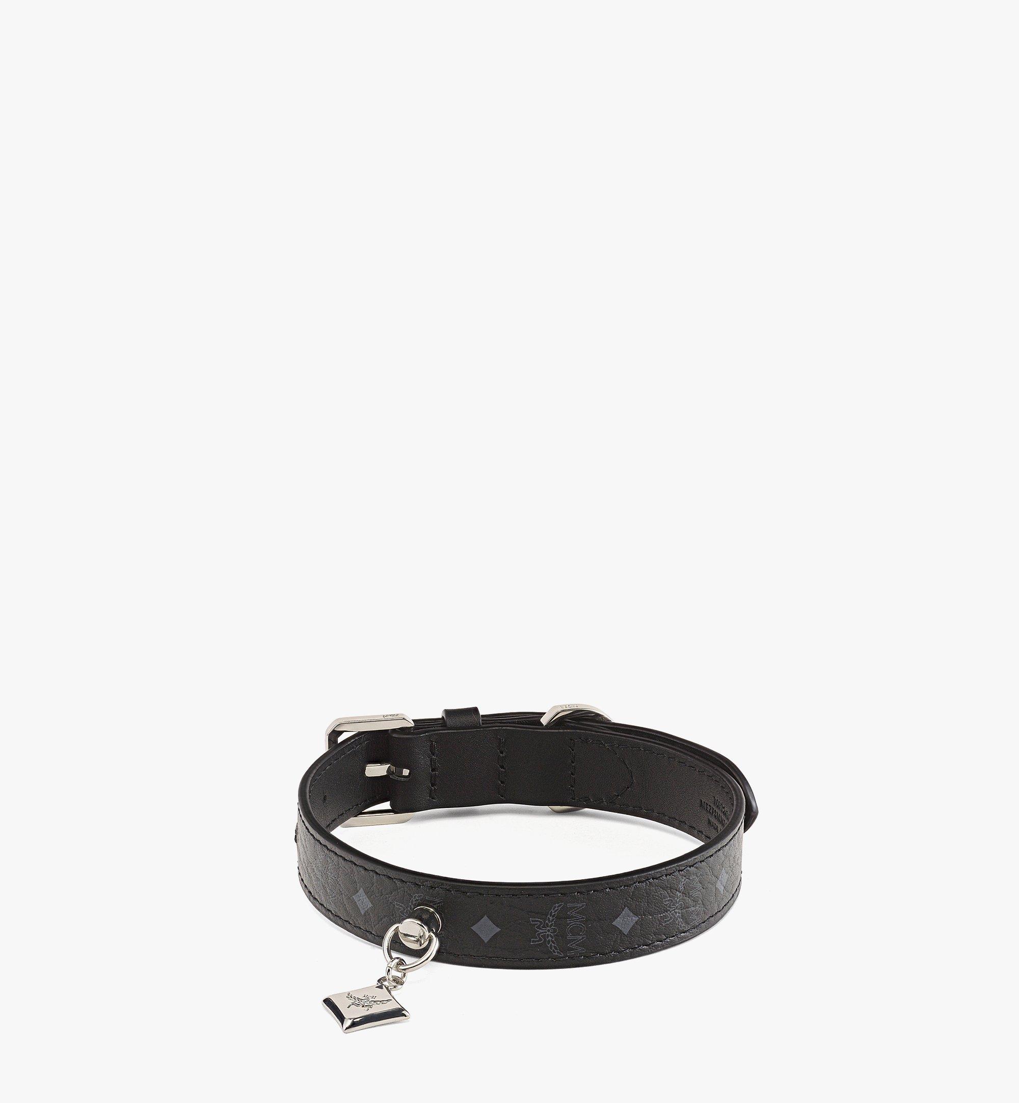 MCM Collier pour animal de compagnie en cuir à imprimé monogrammé Black MEZFSMM02BK00L Plus de photos 1