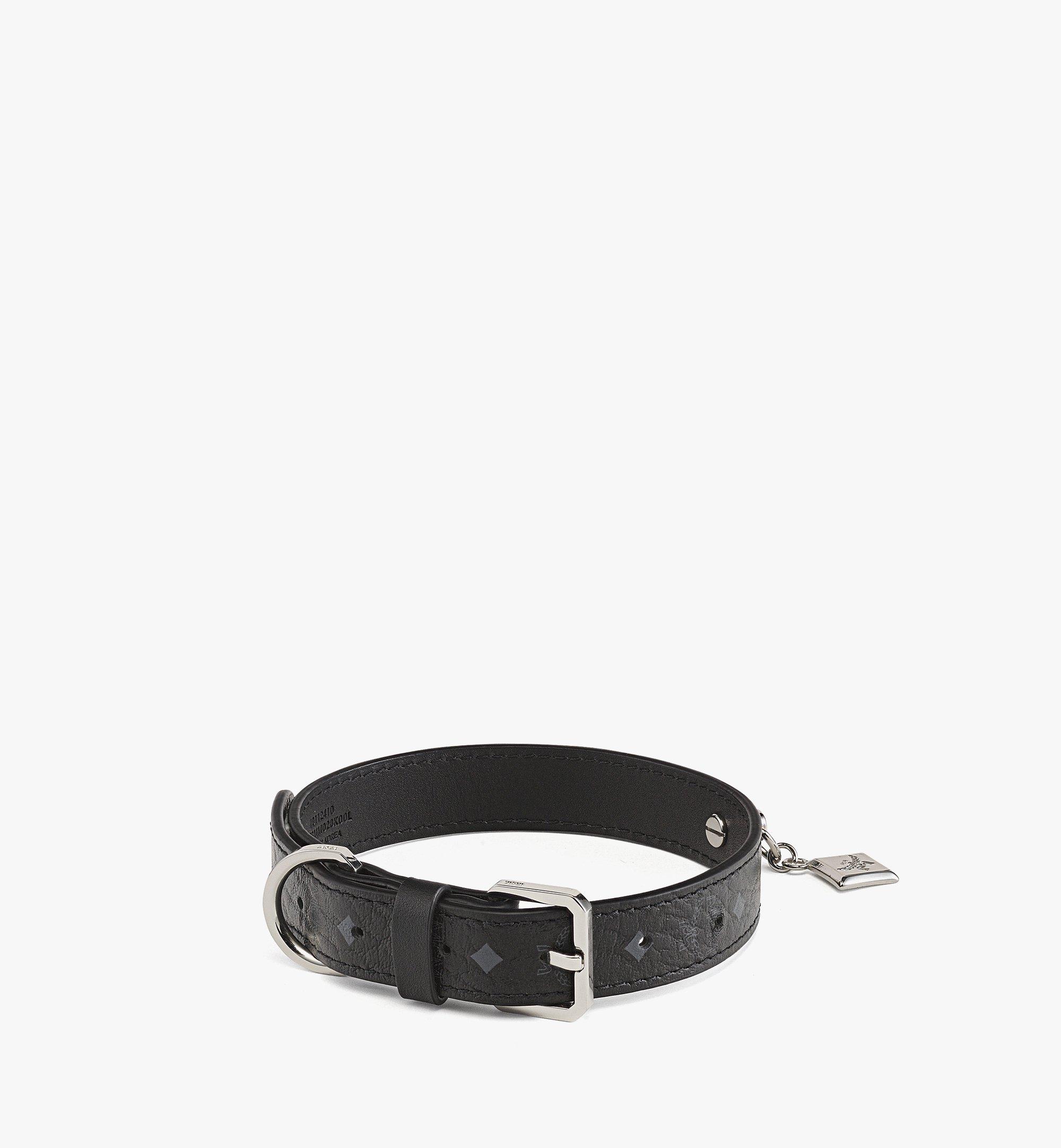 MCM Collier pour animal de compagnie en cuir à imprimé monogrammé Black MEZFSMM02BK00L Plus de photos 1