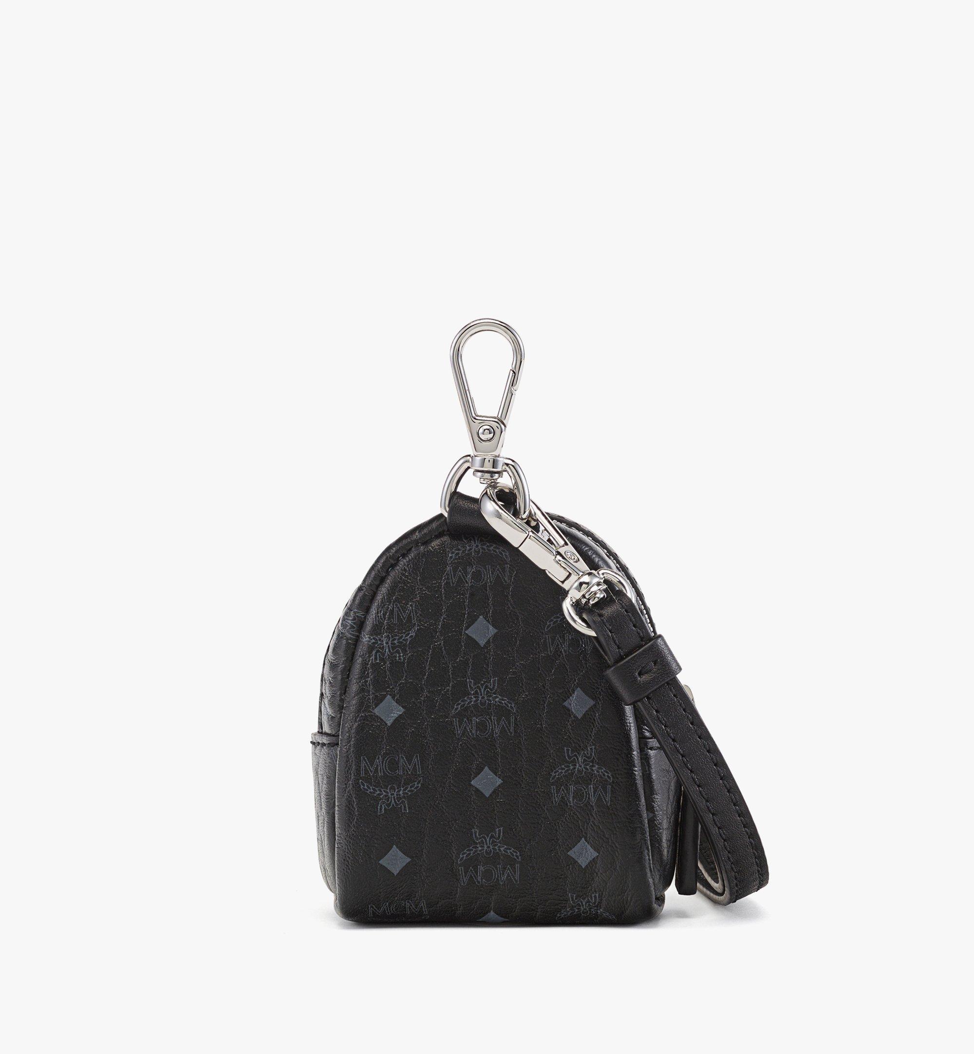 MCM Wristlet Pet Litter Bag Holder in Monogram Print Leather Black MEZFSMM07BK001 Alternate View 3