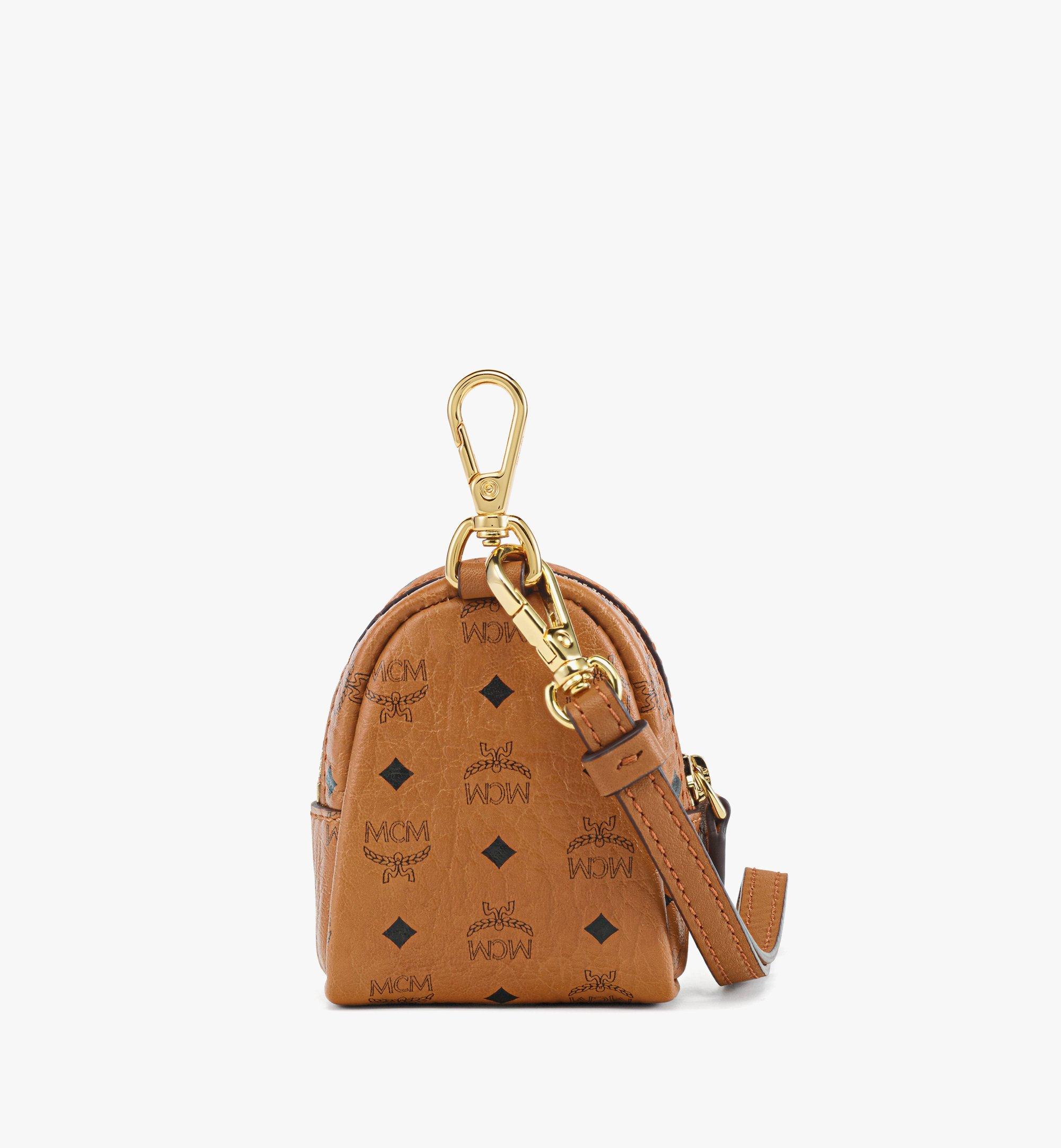 MCM Wristlet Pet Litter Bag Holder in Monogram Print Leather Cognac MEZFSMM07CO001 Alternate View 3