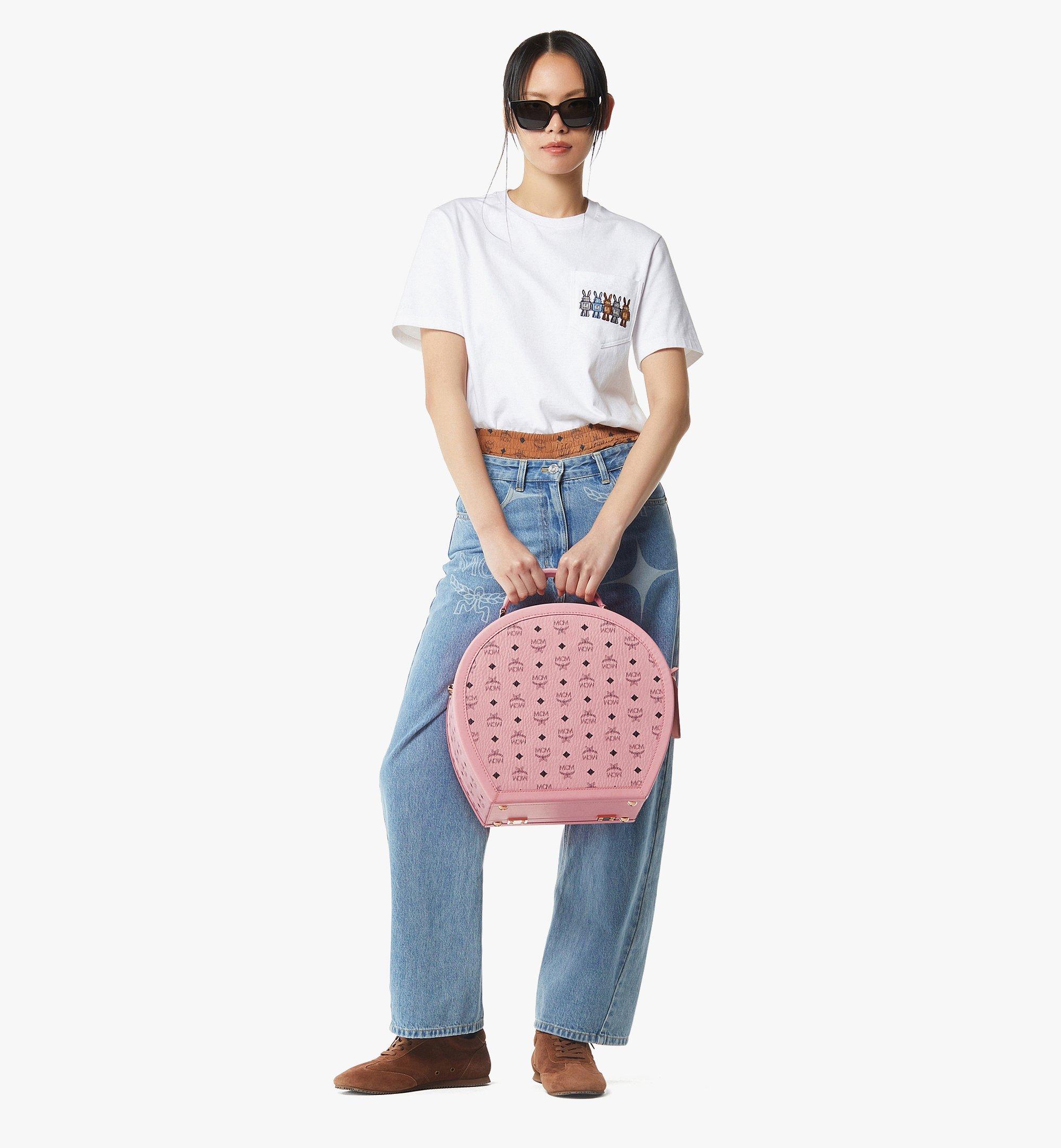 MCM Hat Box in Visetos Pink MEZGSMM06PZ001 Alternate View 2