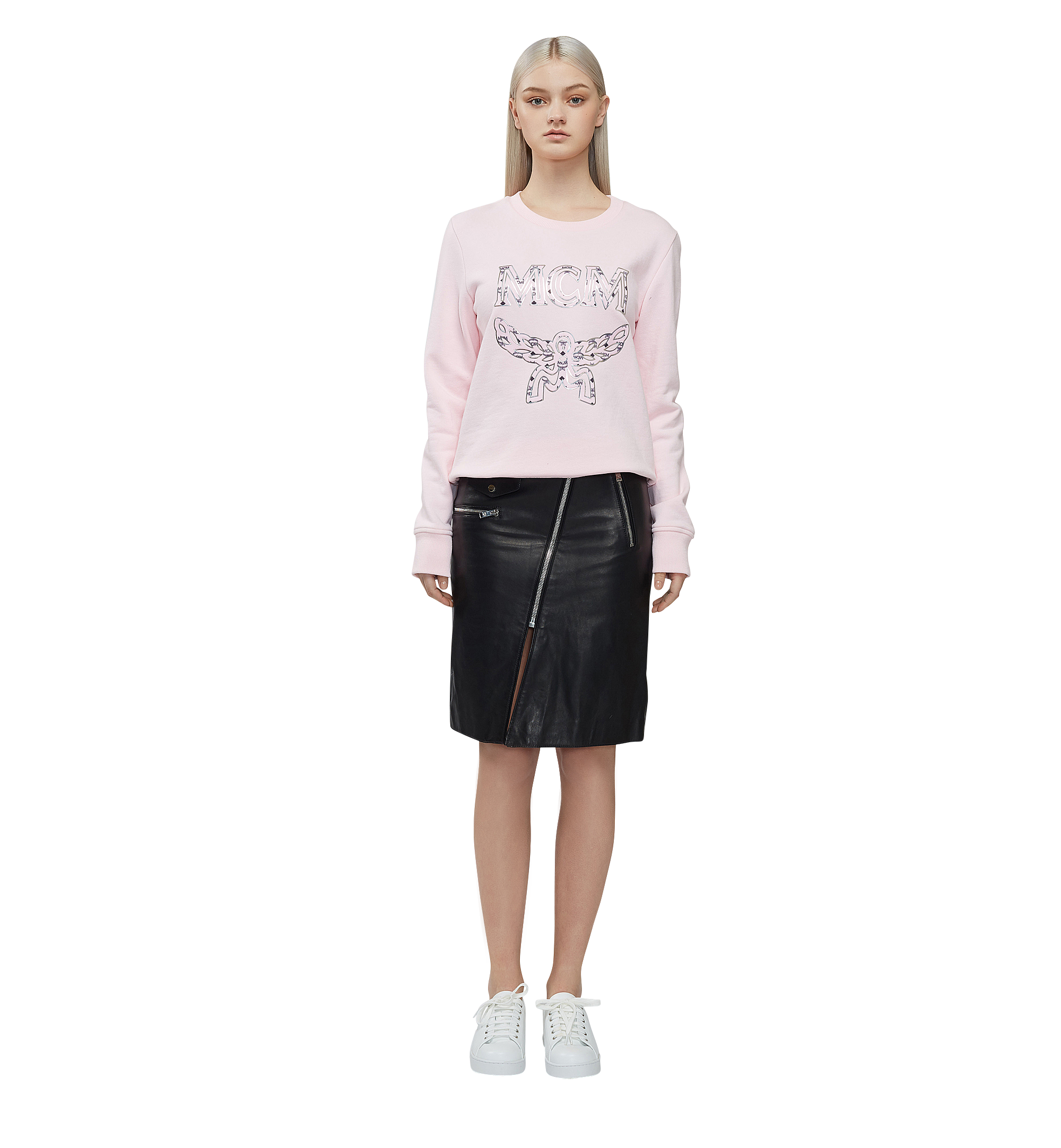 MCM Women's Classic Logo Sweatshirt Pink MFA8SMM13PV00M Alternate View 3