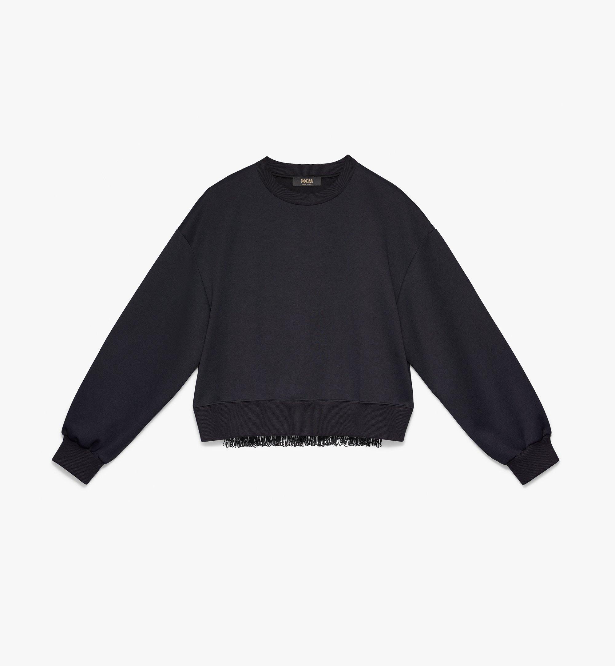 MCM Sweat-shirt Laurier frangé pour femme Black MFA9AMM73BK00M Plus de photos 1